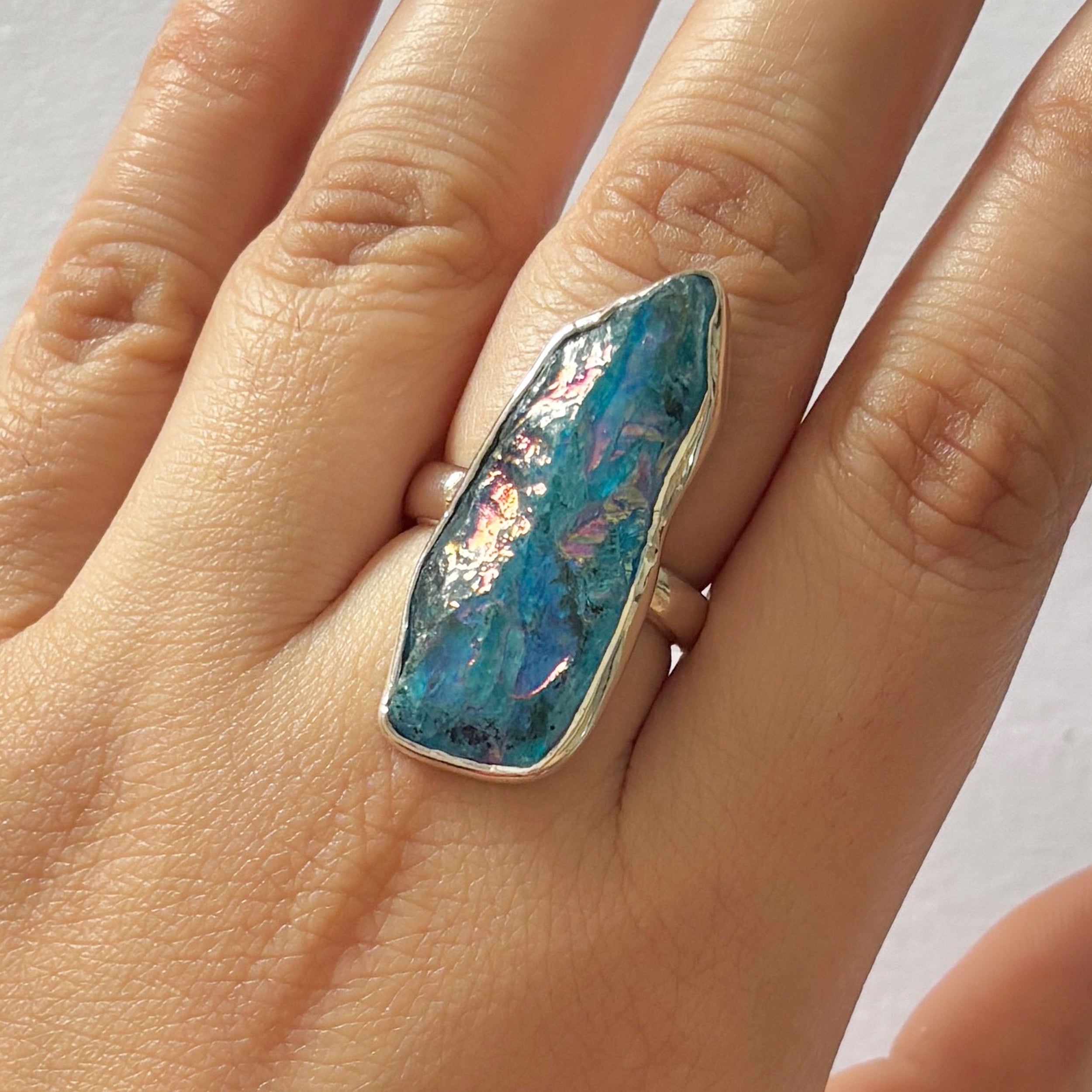 Titanium Druzy Blue Ring-(TDB-2-8)
