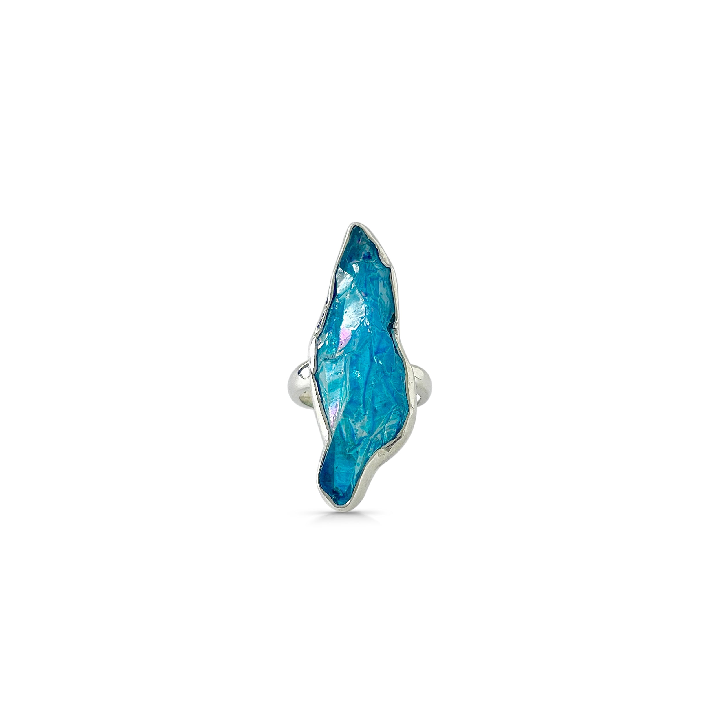 Titanium Druzy Blue Ring-(TDB-2-9)