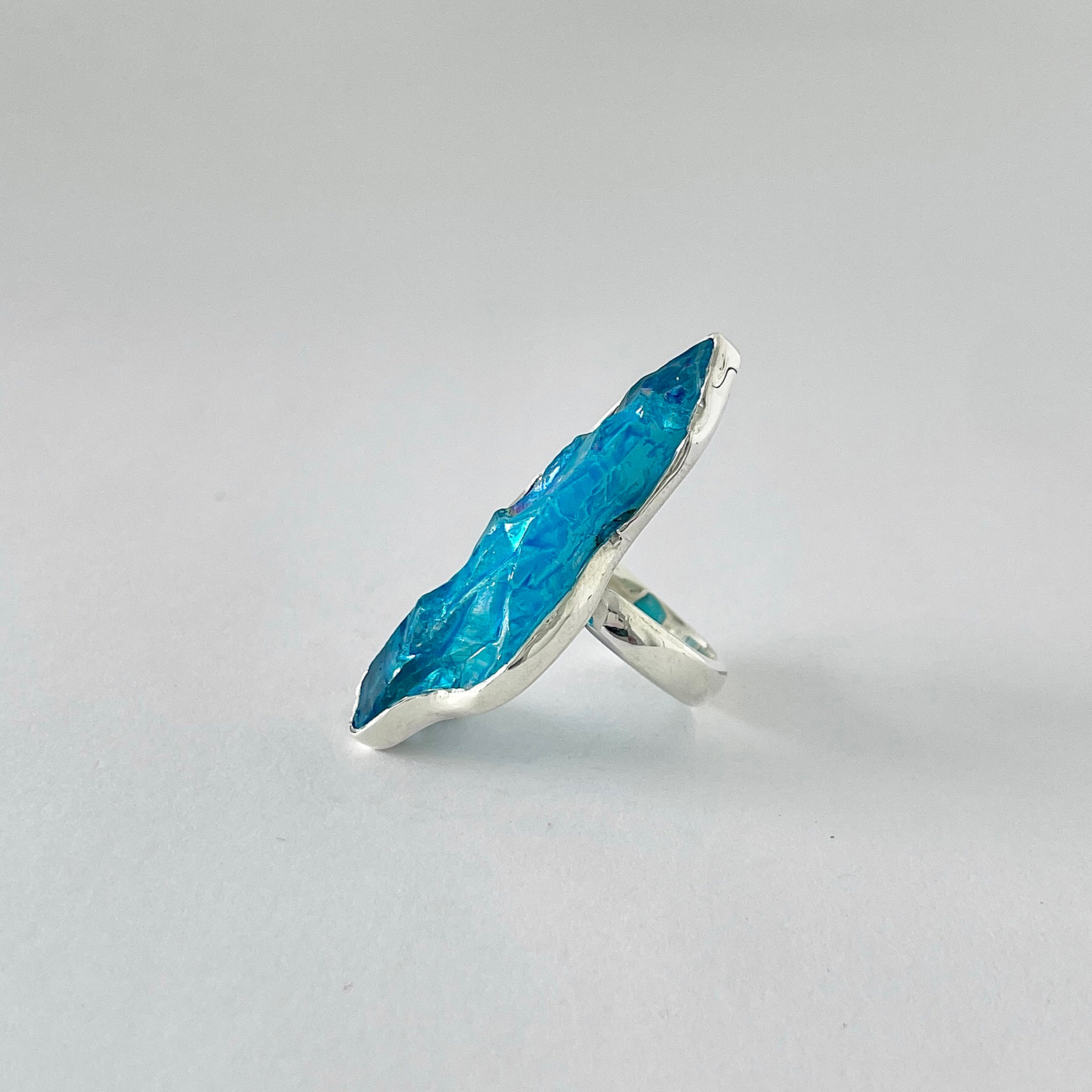 Titanium Druzy Blue Ring-(TDB-2-9)