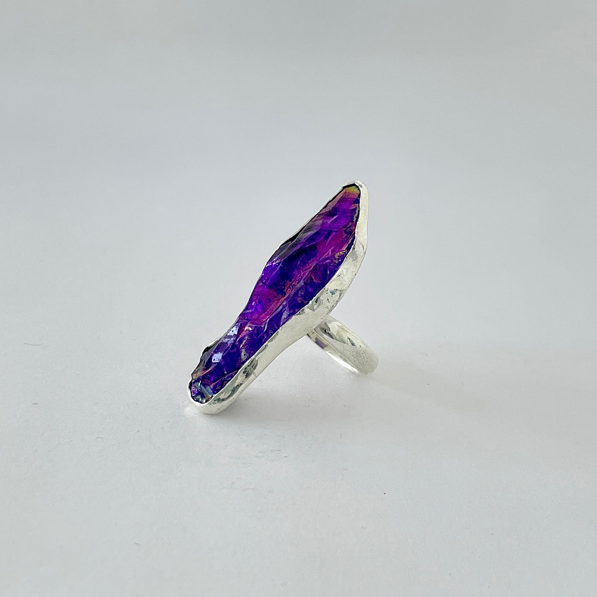 Titanium Druzy Purple Ring-(TDP-2-15)