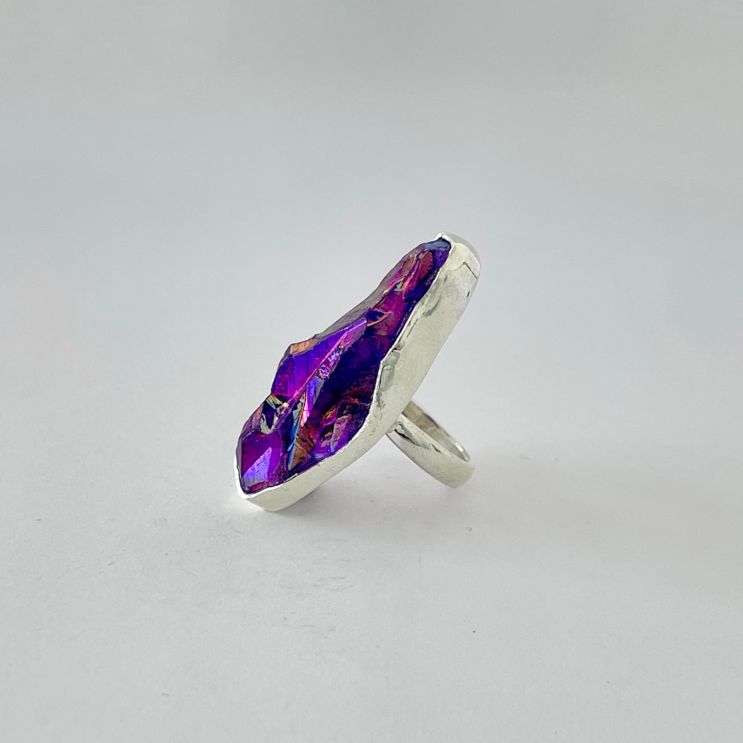 Titanium Druzy Purple Ring-(TDP-2-16)