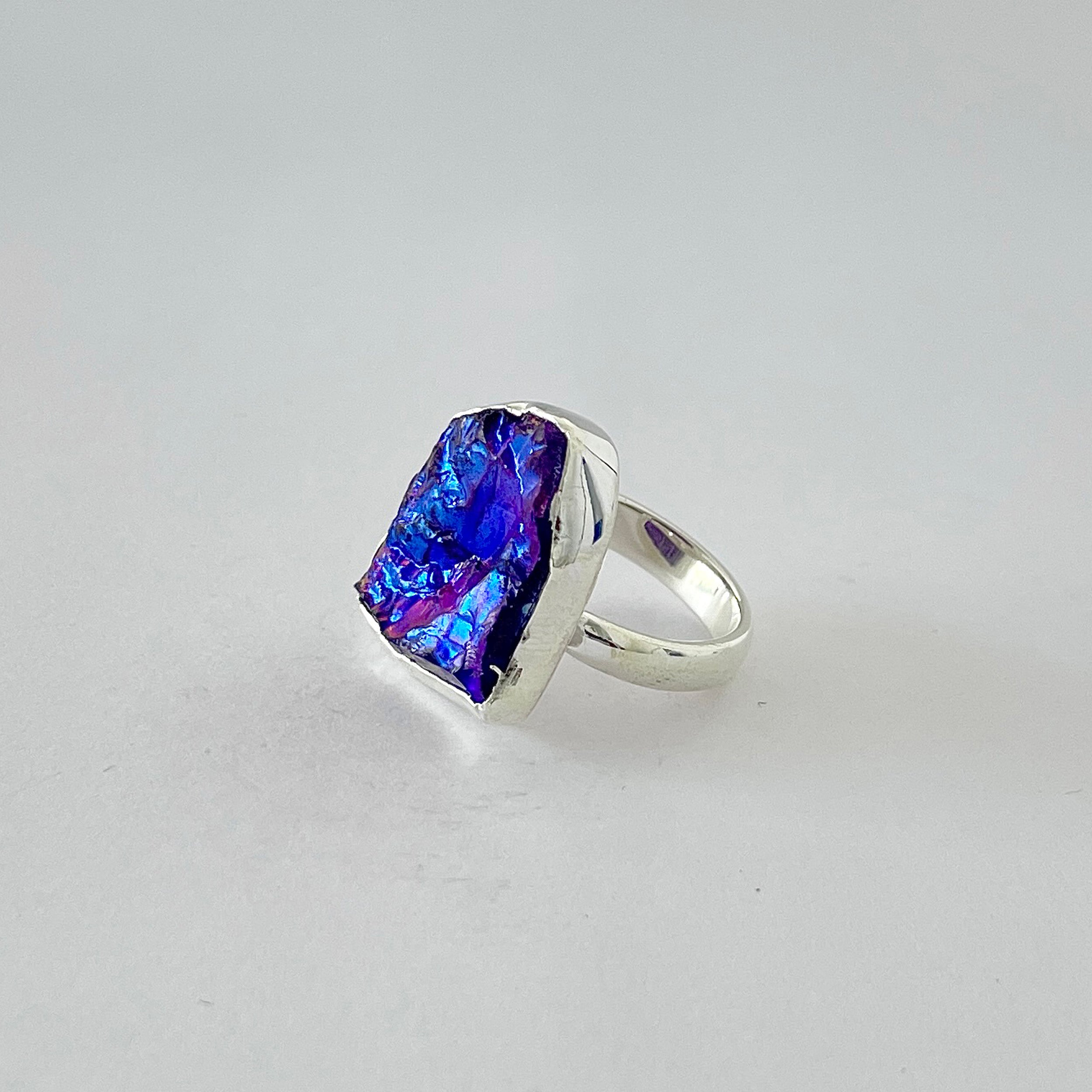 Titanium Druzy Purple Ring-(TDP-2-21)