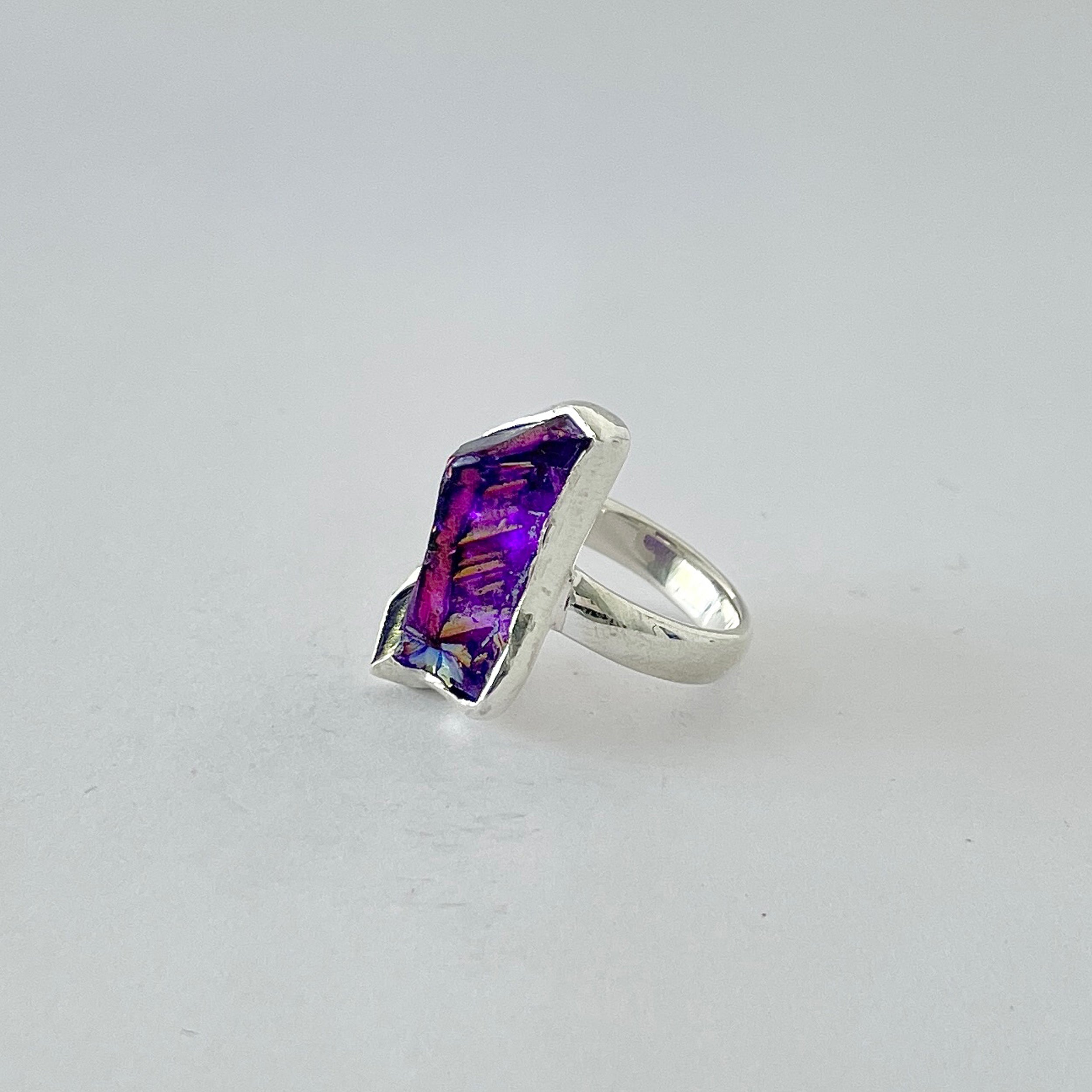 Titanium Druzy Purple Ring-(TDP-2-30)