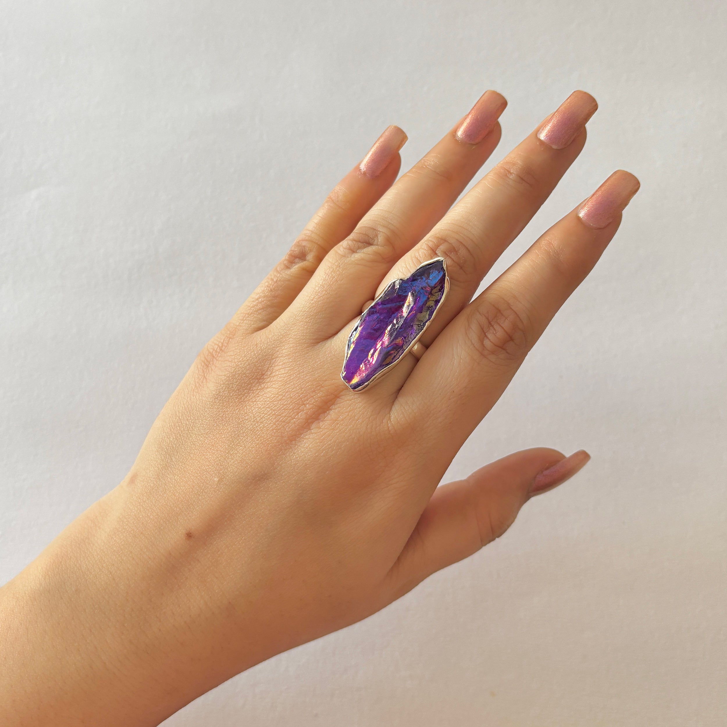 Titanium Druzy Purple Ring-(TDP-2-33)