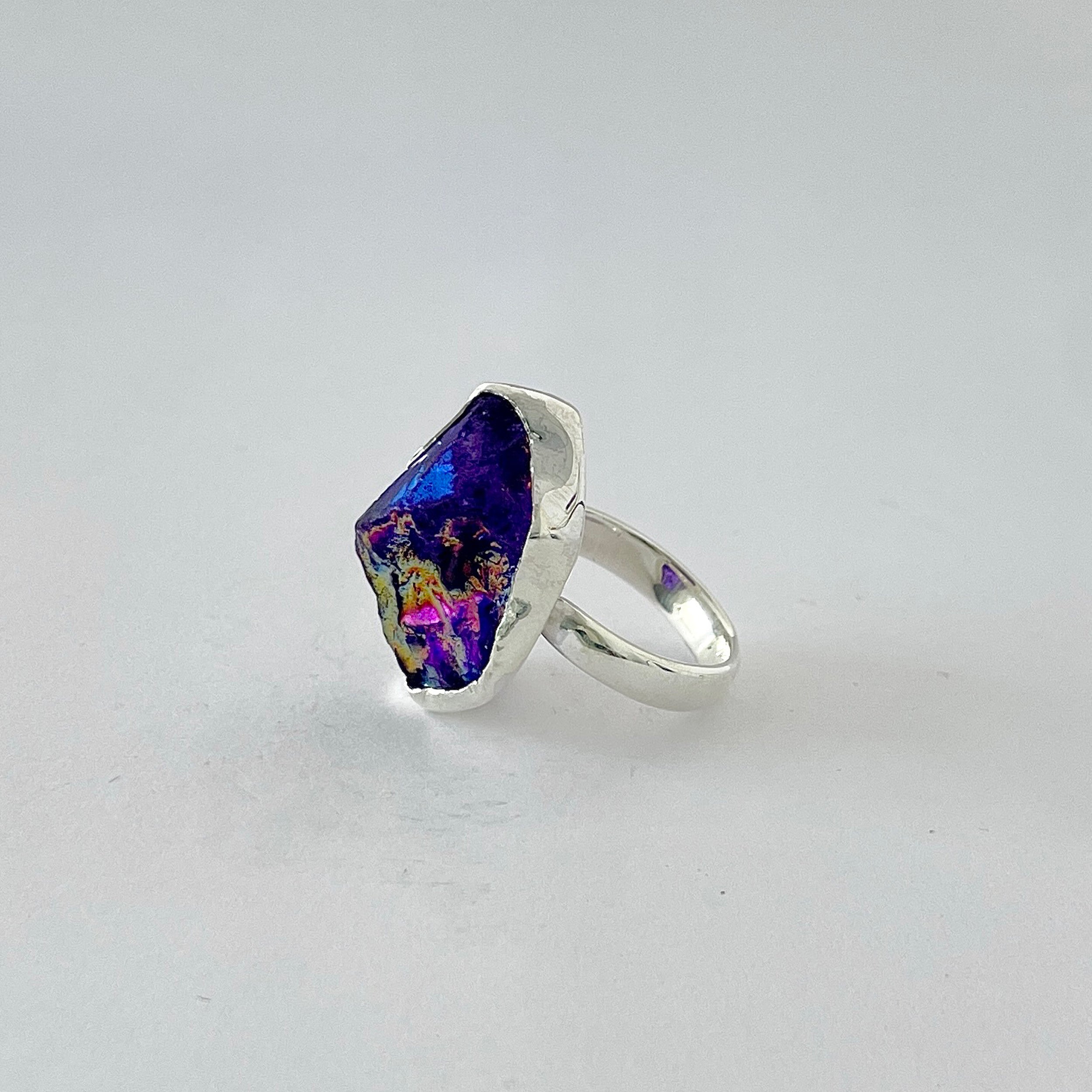 Titanium Druzy Purple Ring-(TDP-2-7)