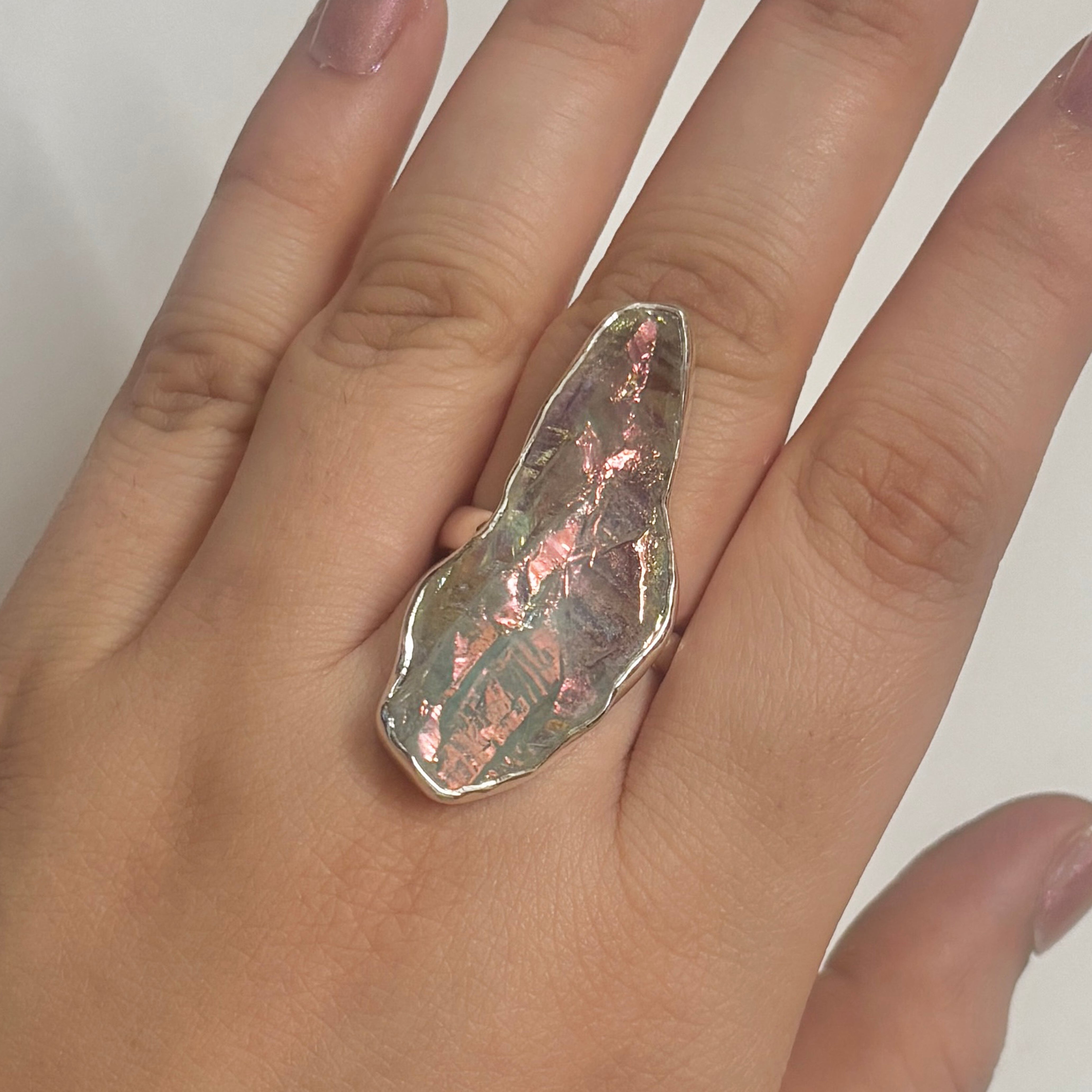 Titanium Druzy White Ring-(TDW-2-11)