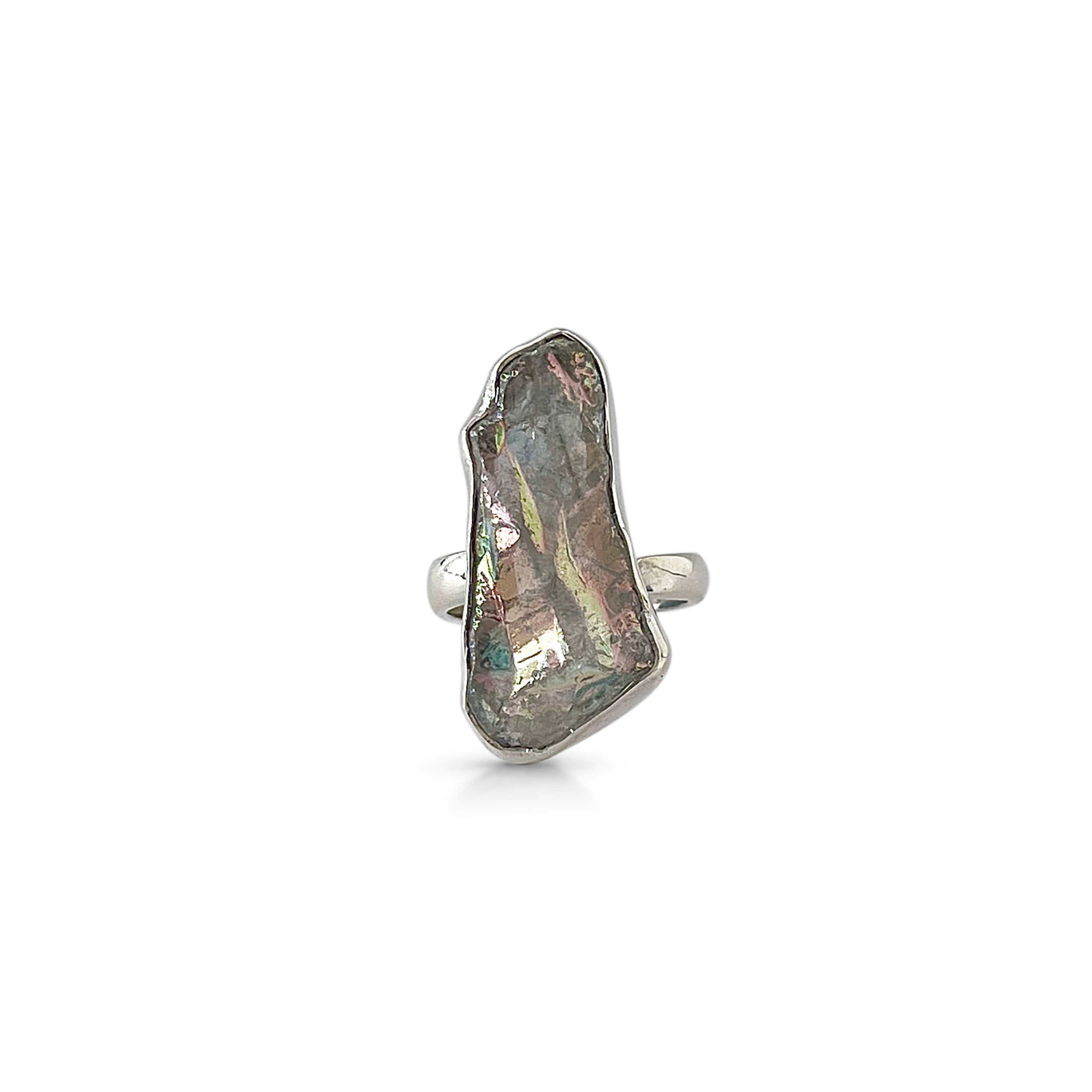 Titanium Druzy White Ring-(TDW-2-12)