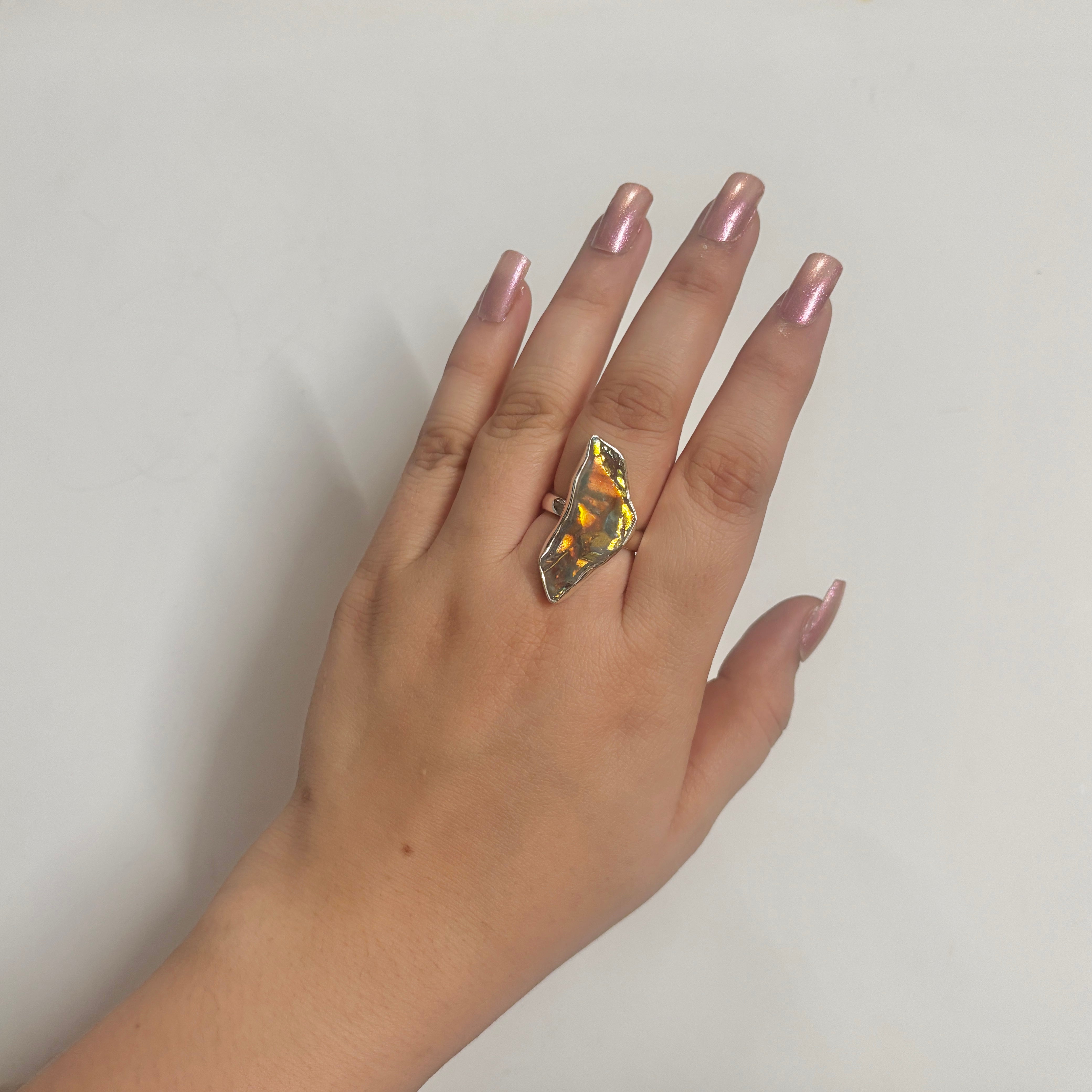 Titanium Druzy White Ring-(TDW-2-13)
