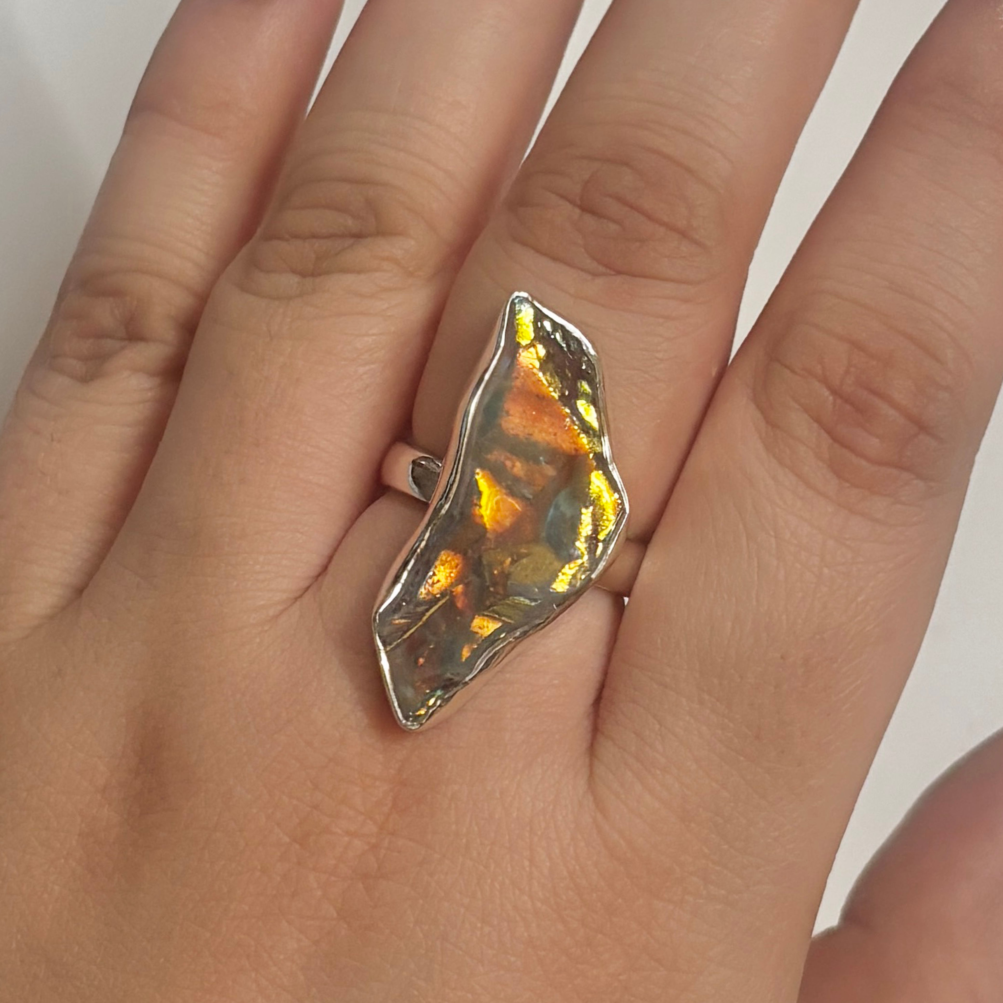 Titanium Druzy White Ring-(TDW-2-13)