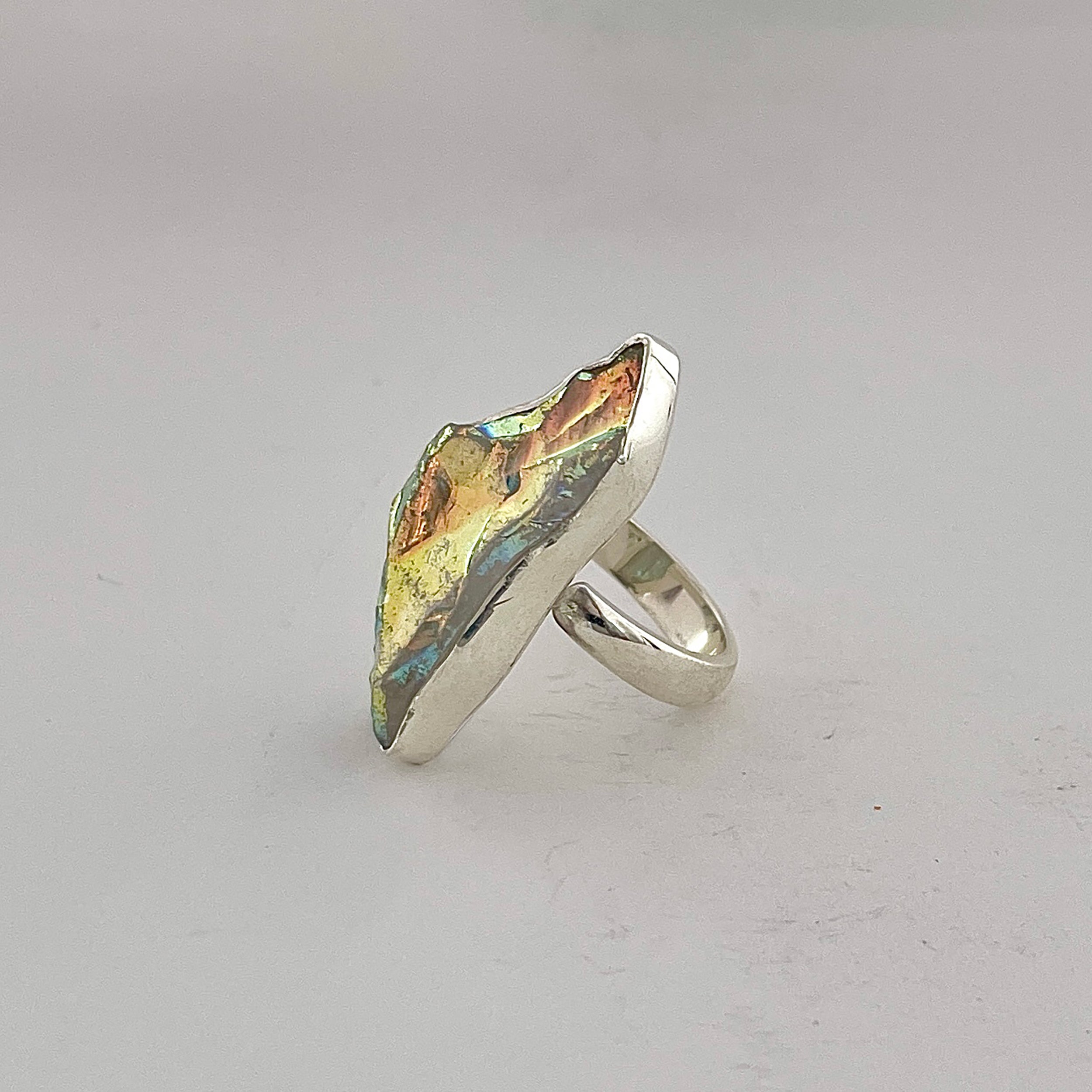 Titanium Druzy White Ring-(TDW-2-13)