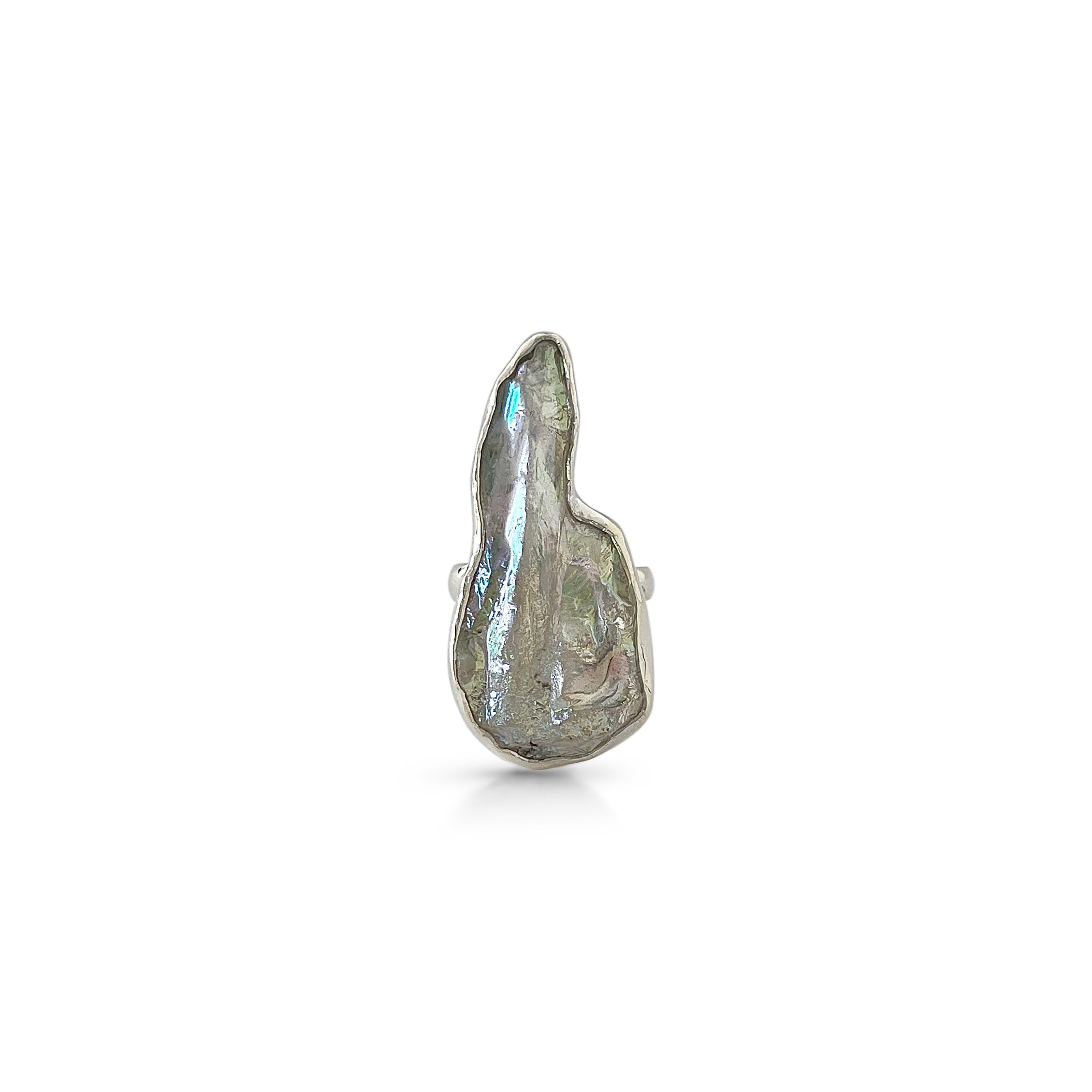 Titanium Druzy White Ring-(TDW-2-14)