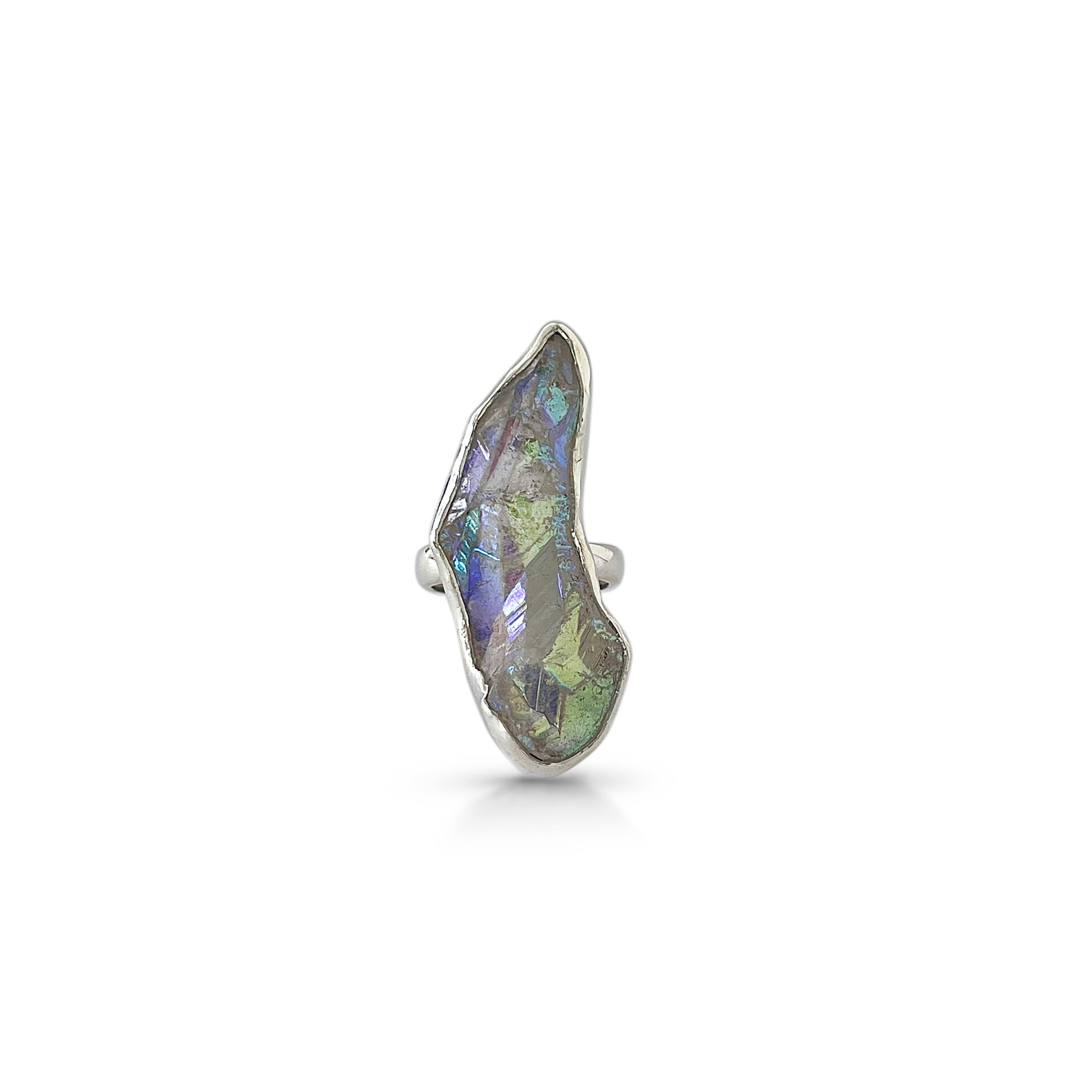 Titanium Druzy White Ring-(TDW-2-15)