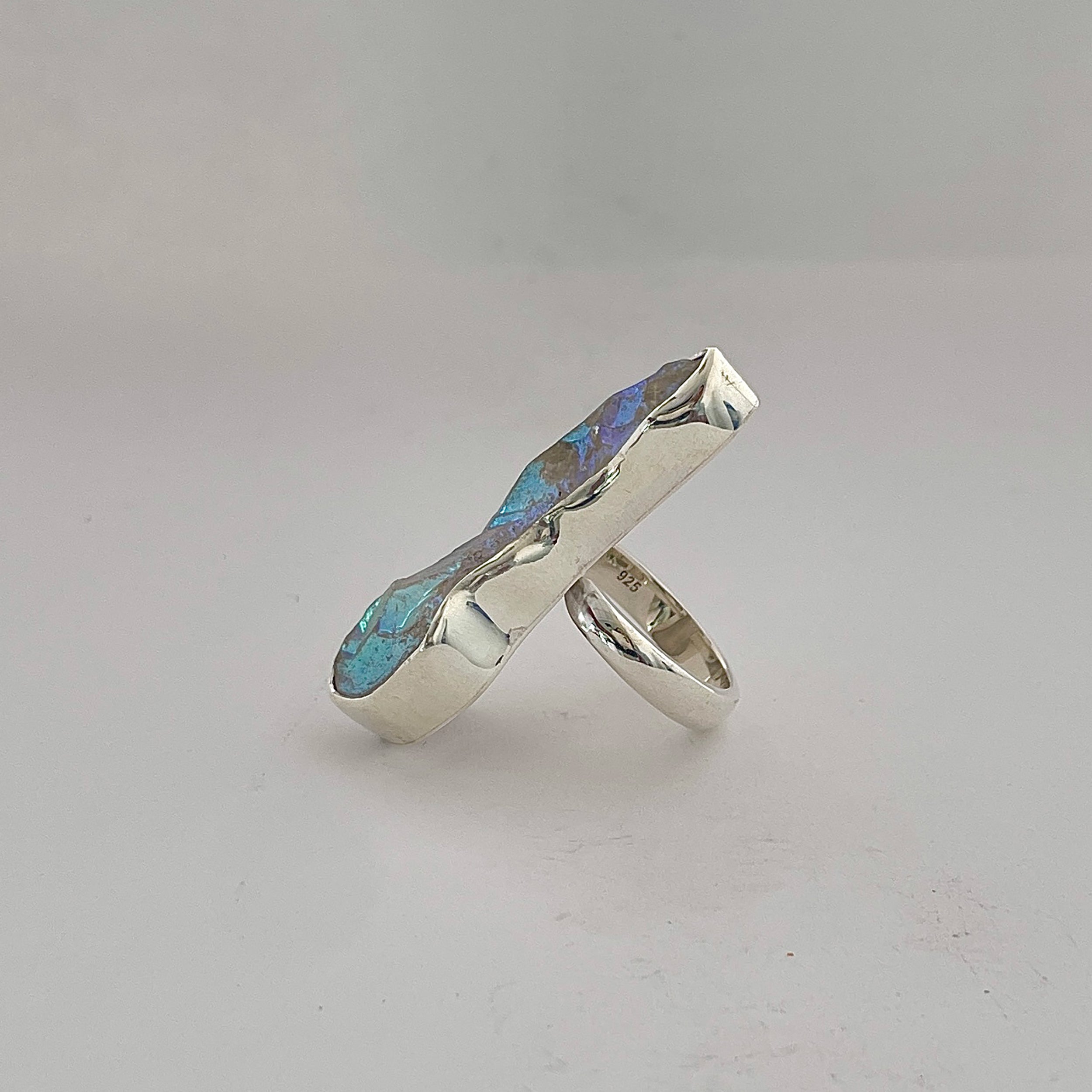 Titanium Druzy White Ring-(TDW-2-15)