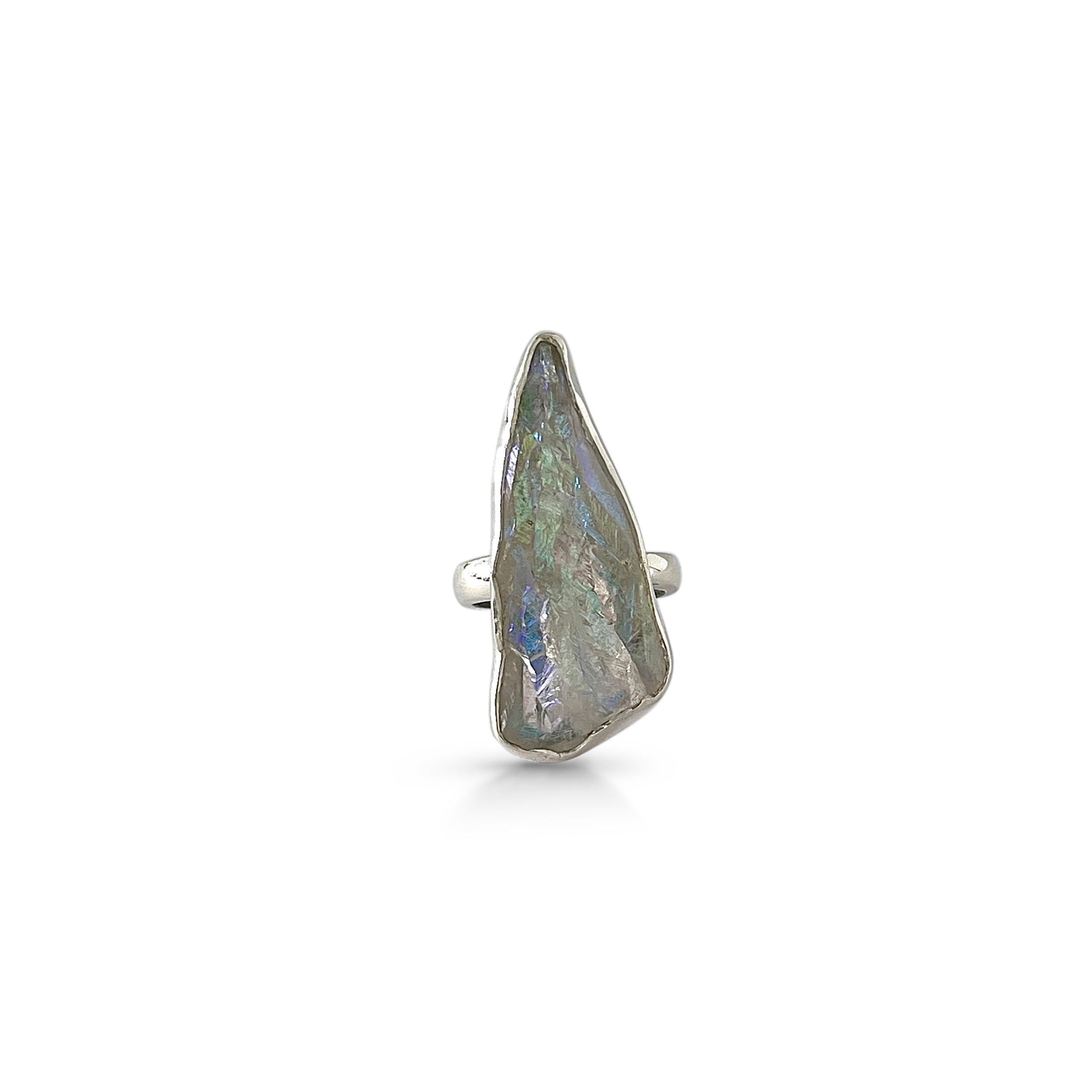 Titanium Druzy White Ring-(TDW-2-16)