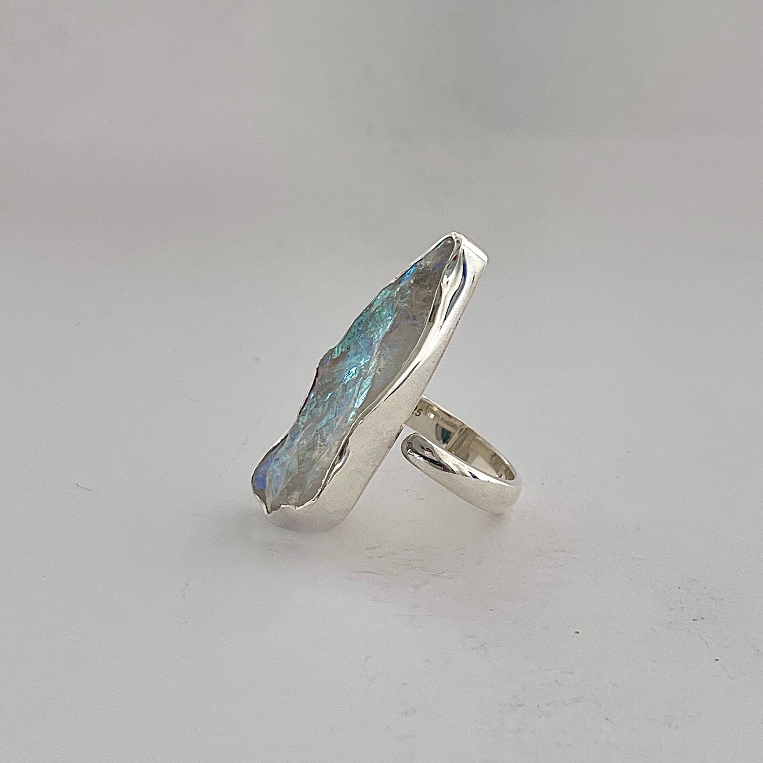 Titanium Druzy White Ring-(TDW-2-16)
