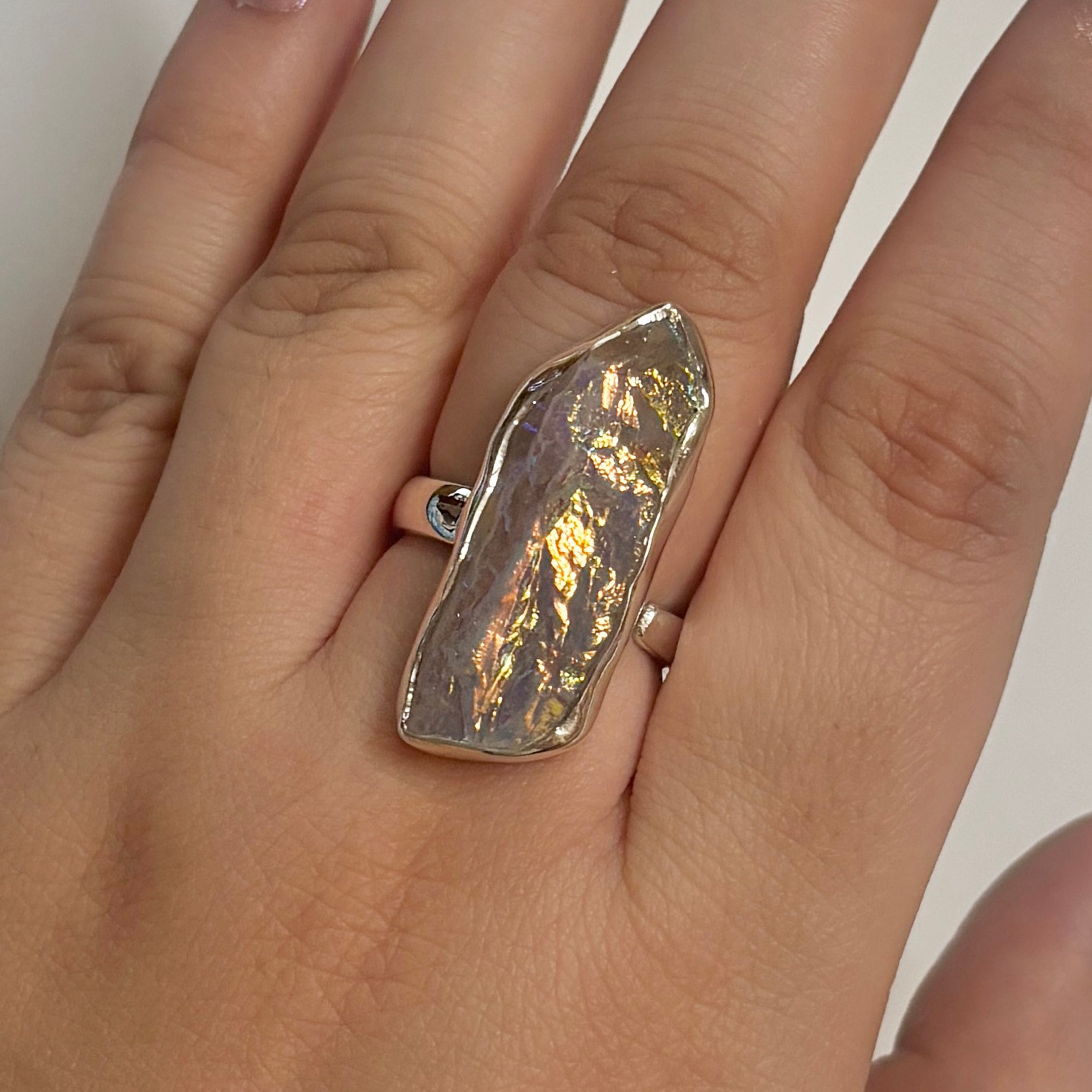 Titanium Druzy White Ring-(TDW-2-17)