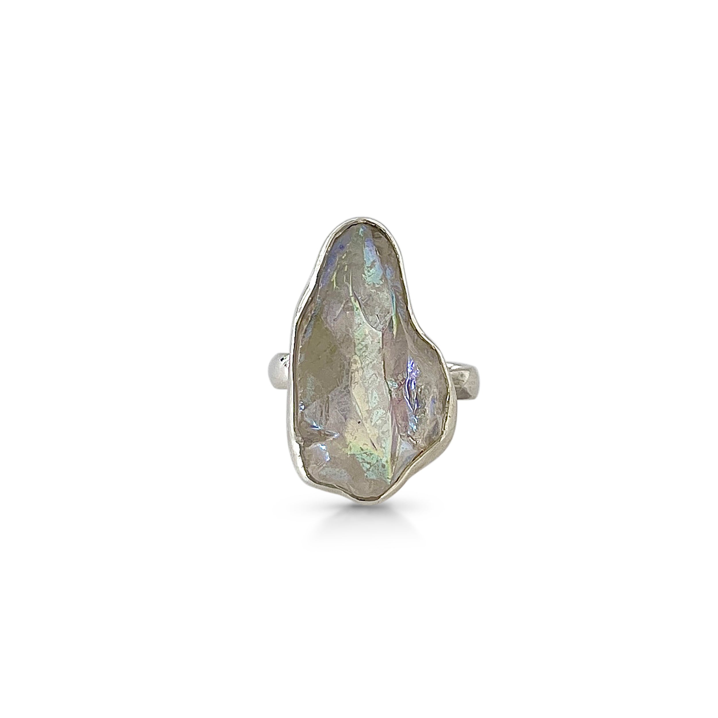 Titanium Druzy White Ring-(TDW-2-19)