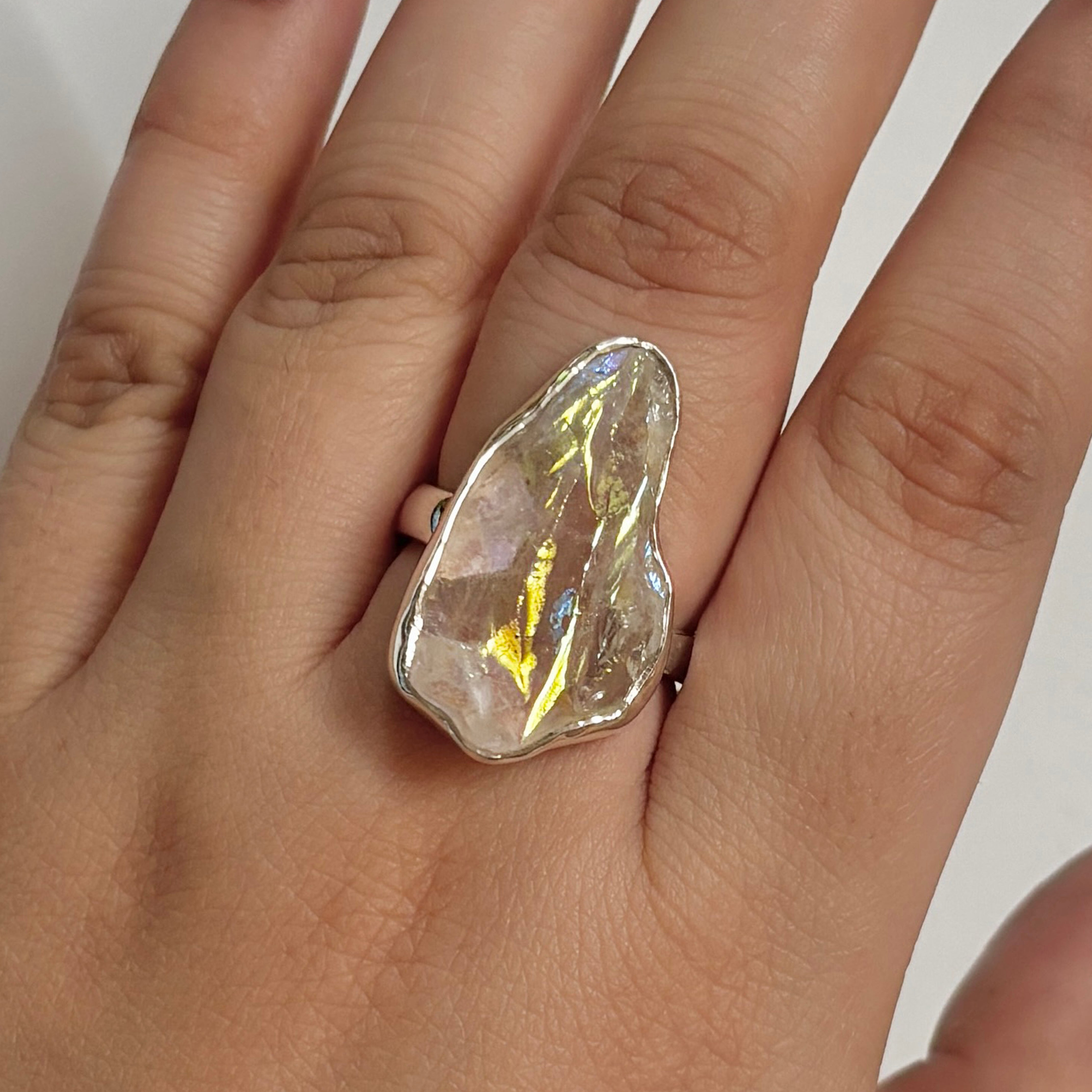 Titanium Druzy White Ring-(TDW-2-19)