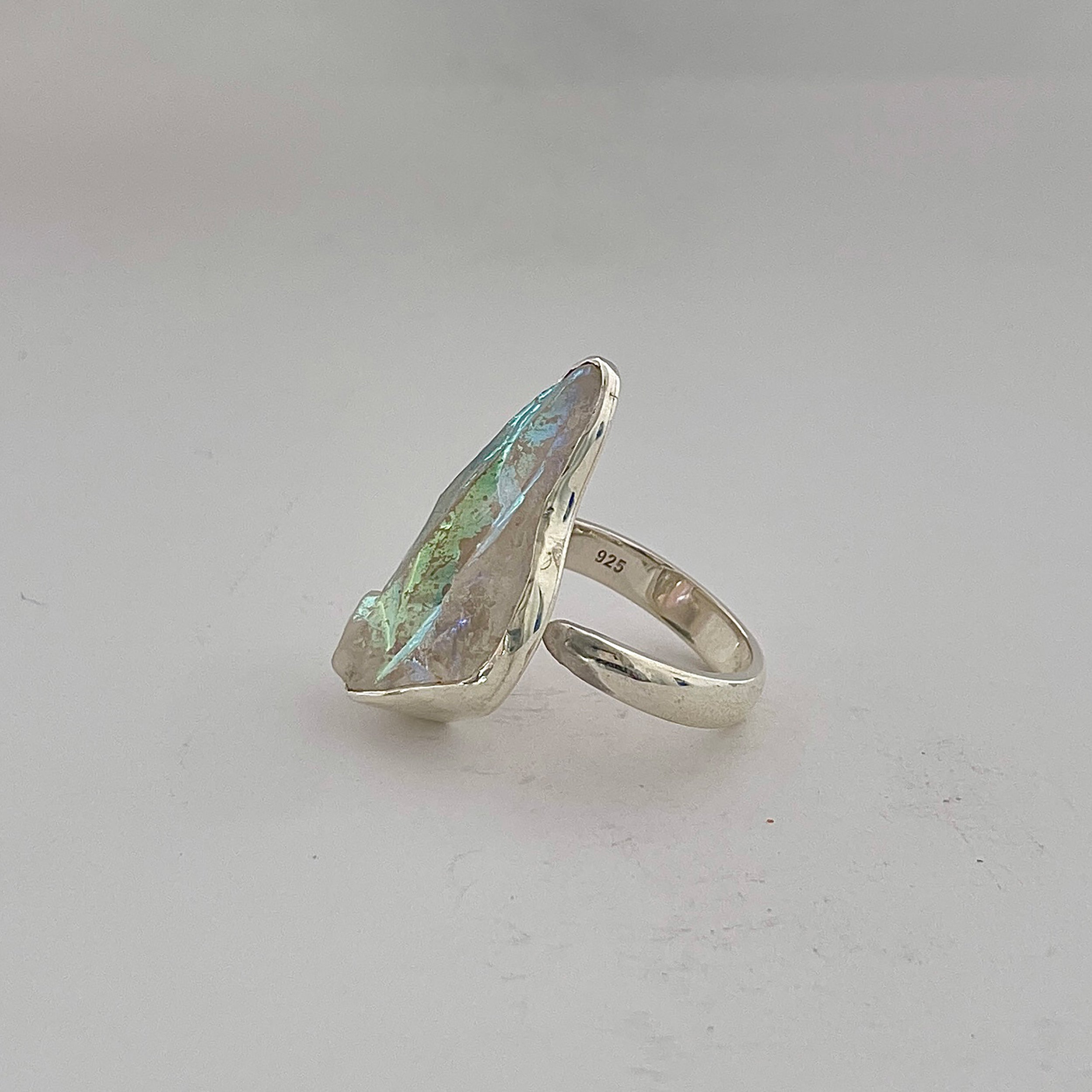 Titanium Druzy White Ring-(TDW-2-19)