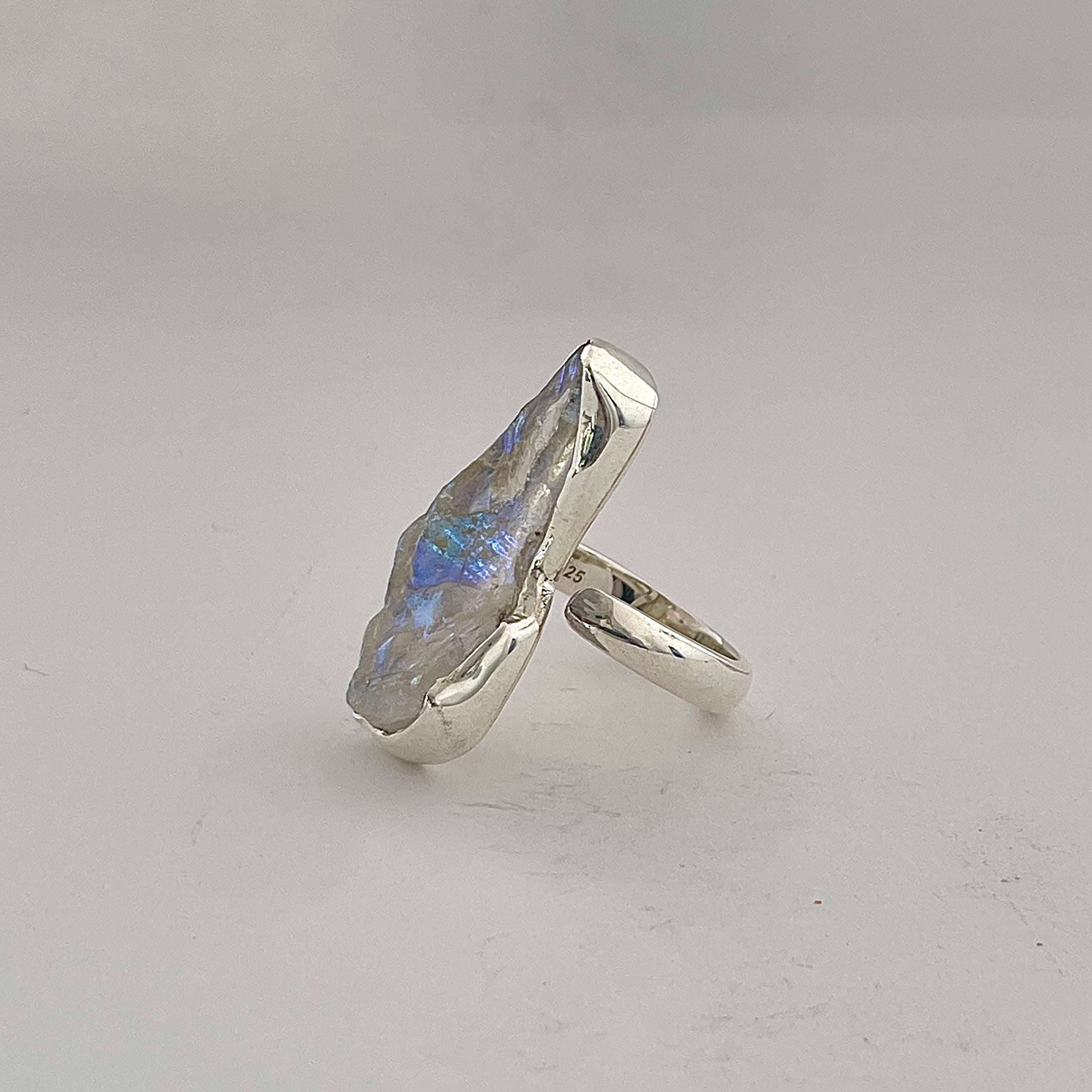 Titanium Druzy White Ring-(TDW-2-2)