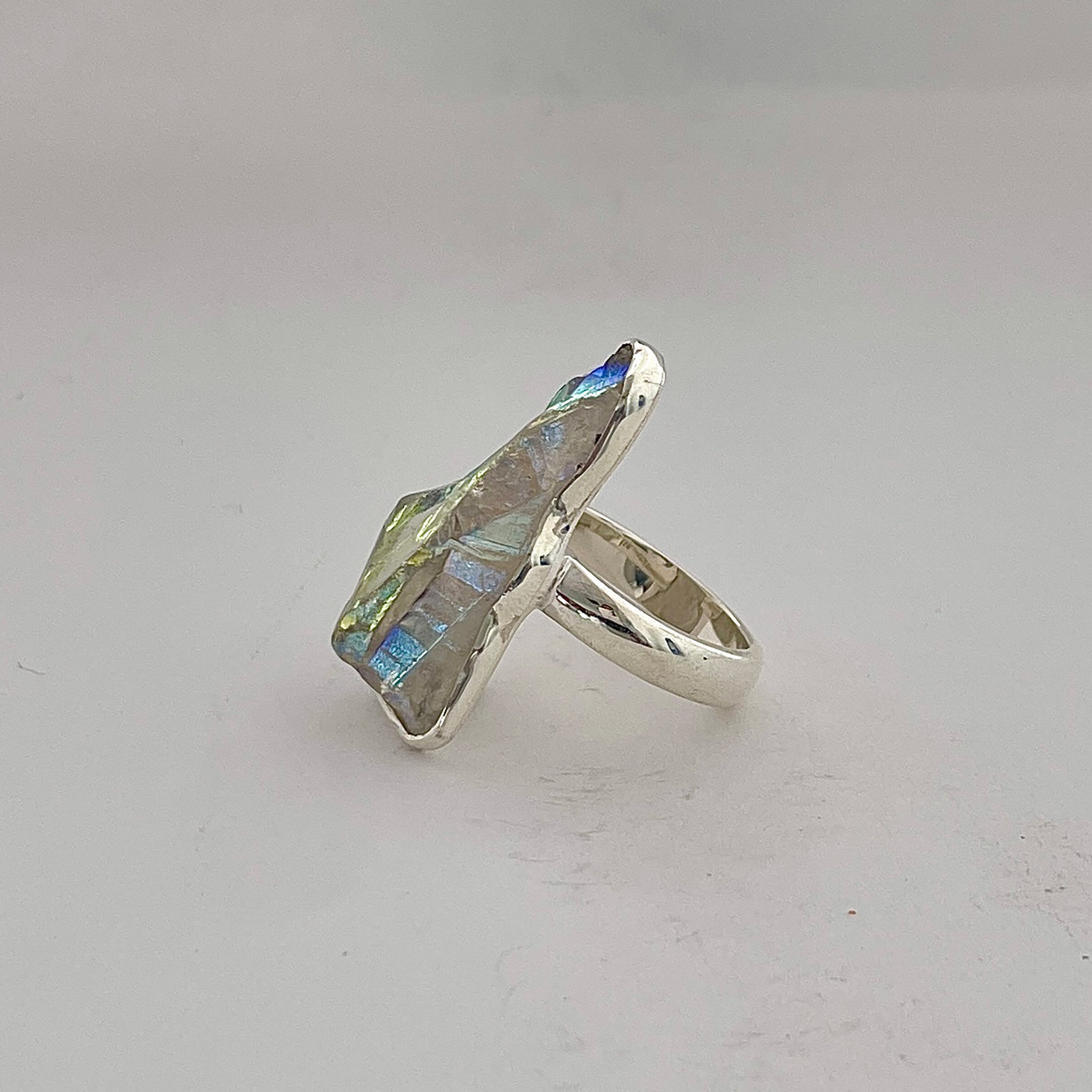 Titanium Druzy White Ring-(TDW-2-21)