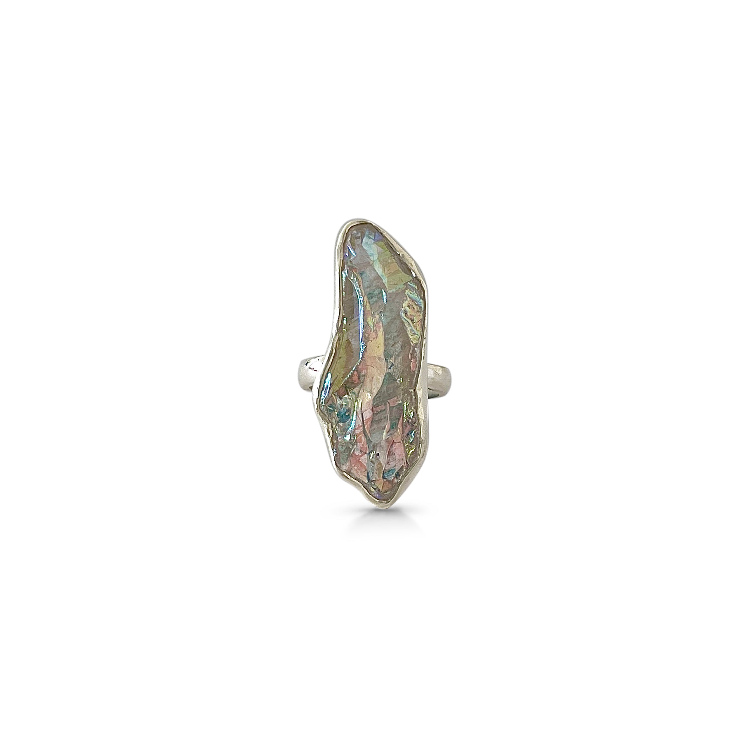 Titanium Druzy White Ring-(TDW-2-22)