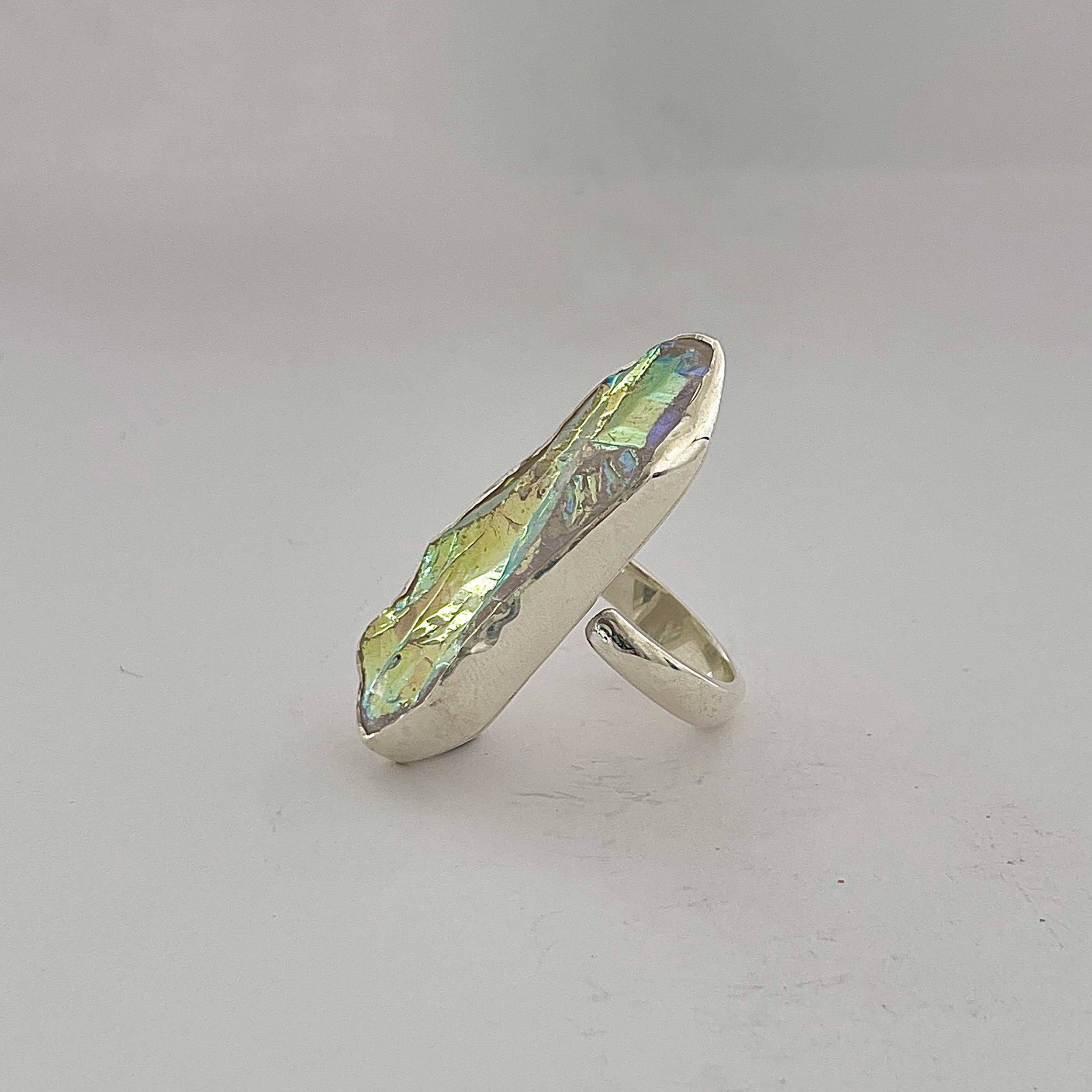 Titanium Druzy White Ring-(TDW-2-22)