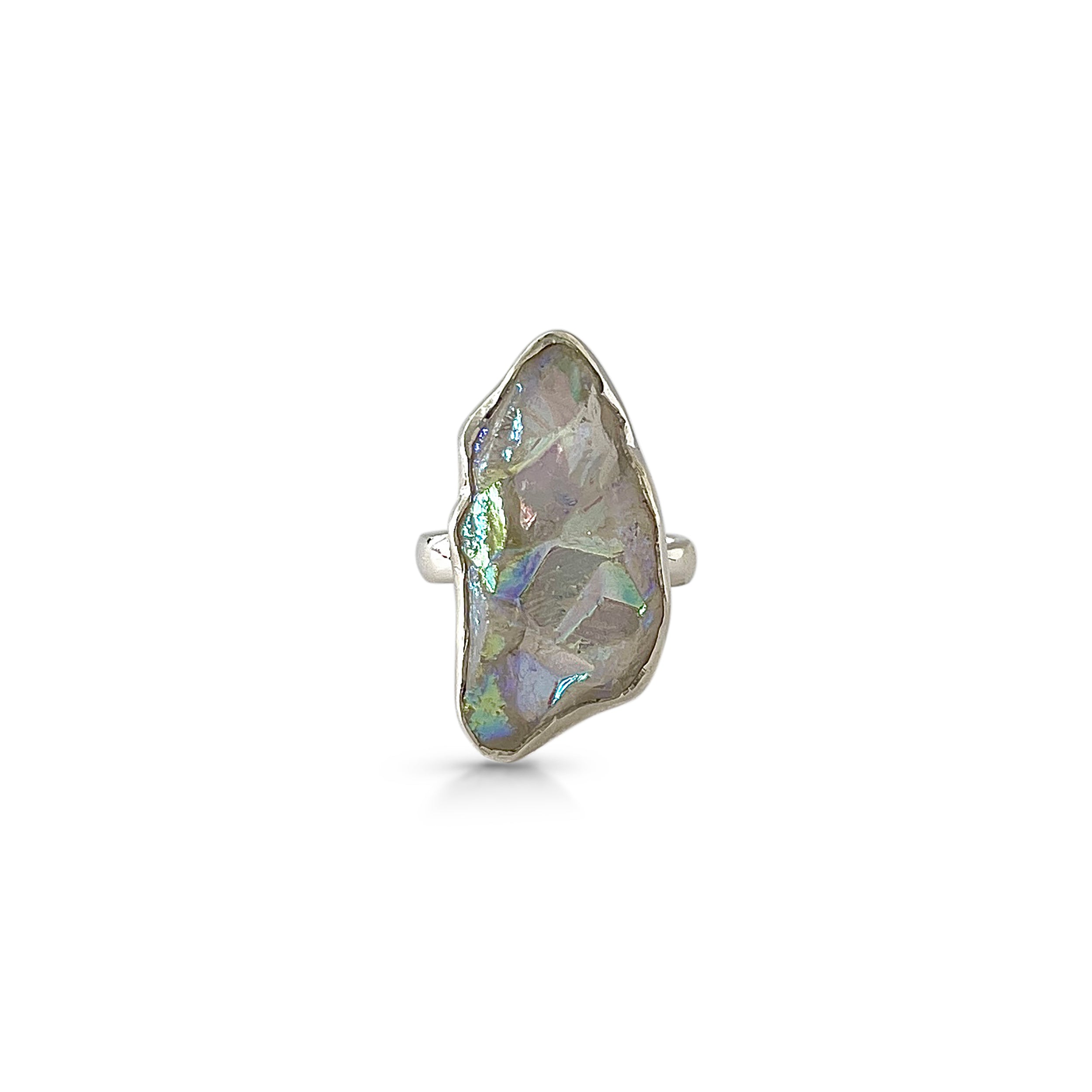 Titanium Druzy White Ring-(TDW-2-25)