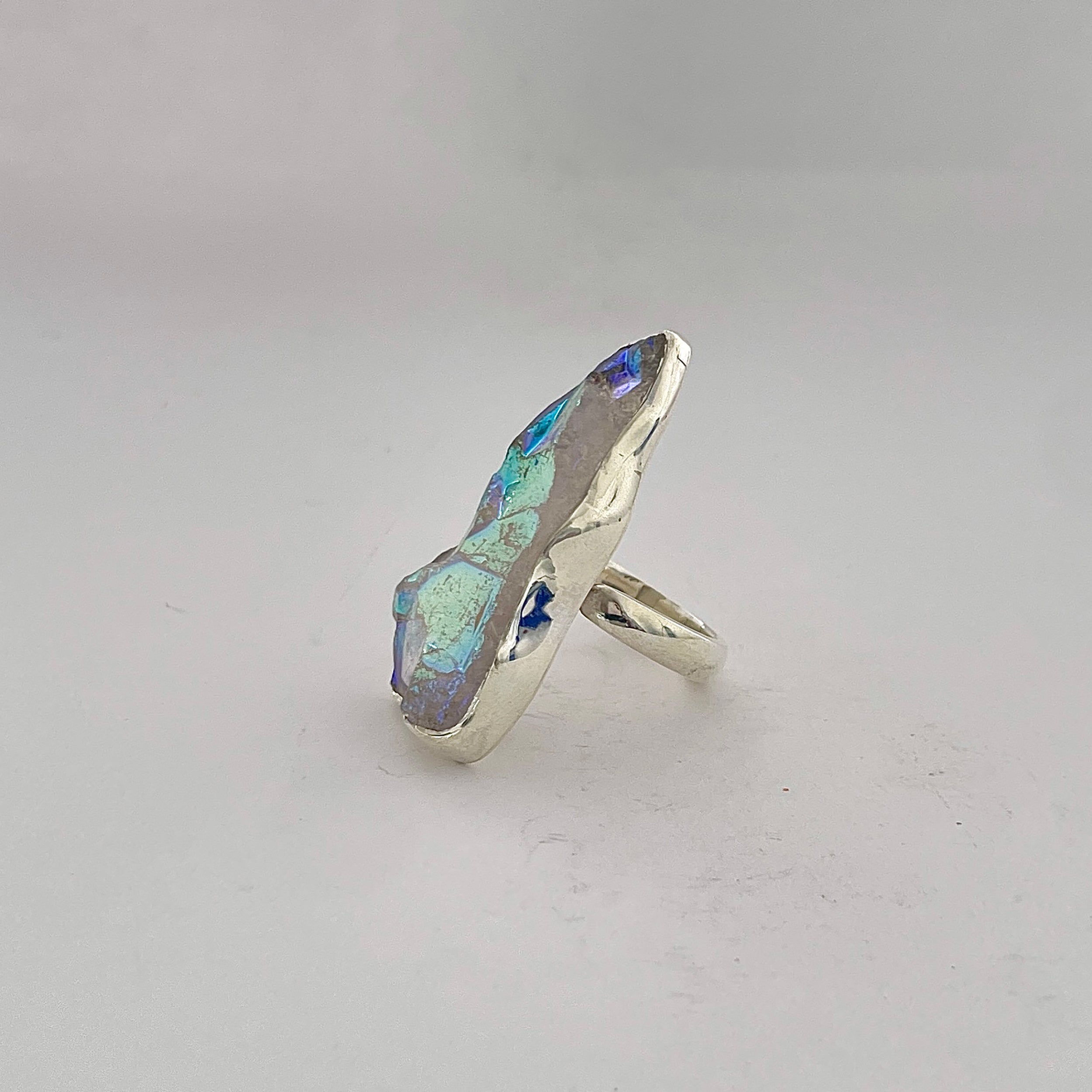 Titanium Druzy White Ring-(TDW-2-26)