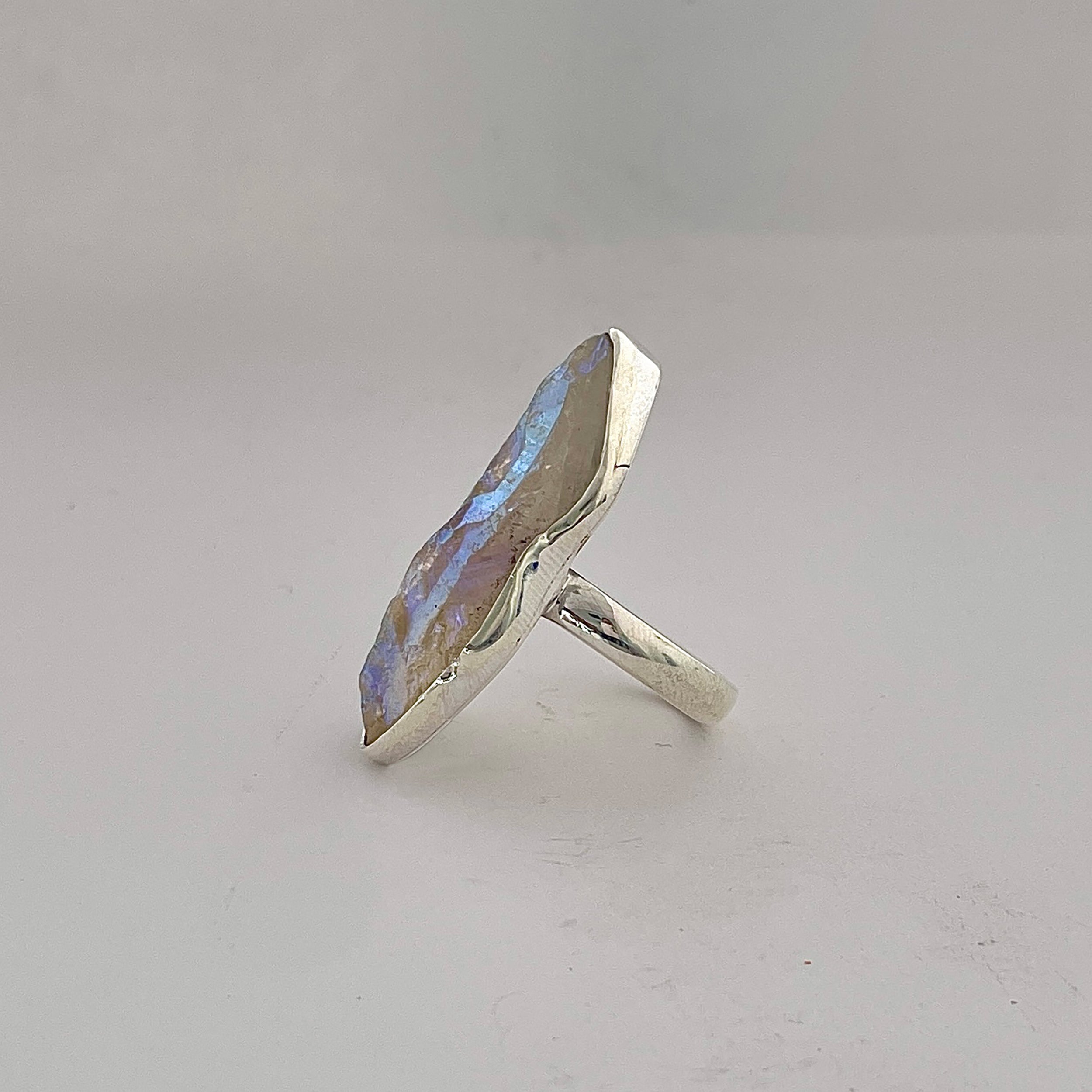 Titanium Druzy White Ring-(TDW-2-27)