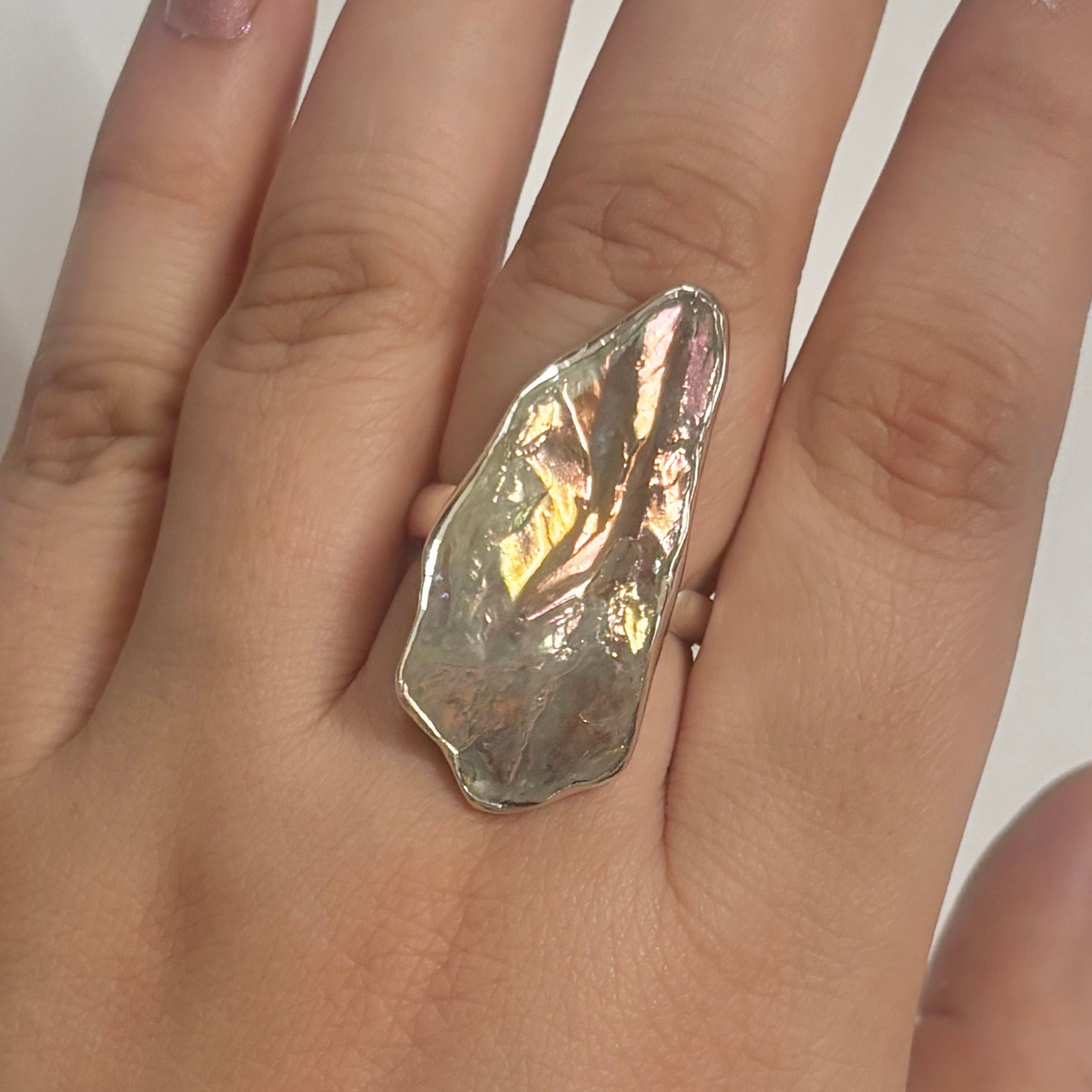 Titanium Druzy White Ring-(TDW-2-29)