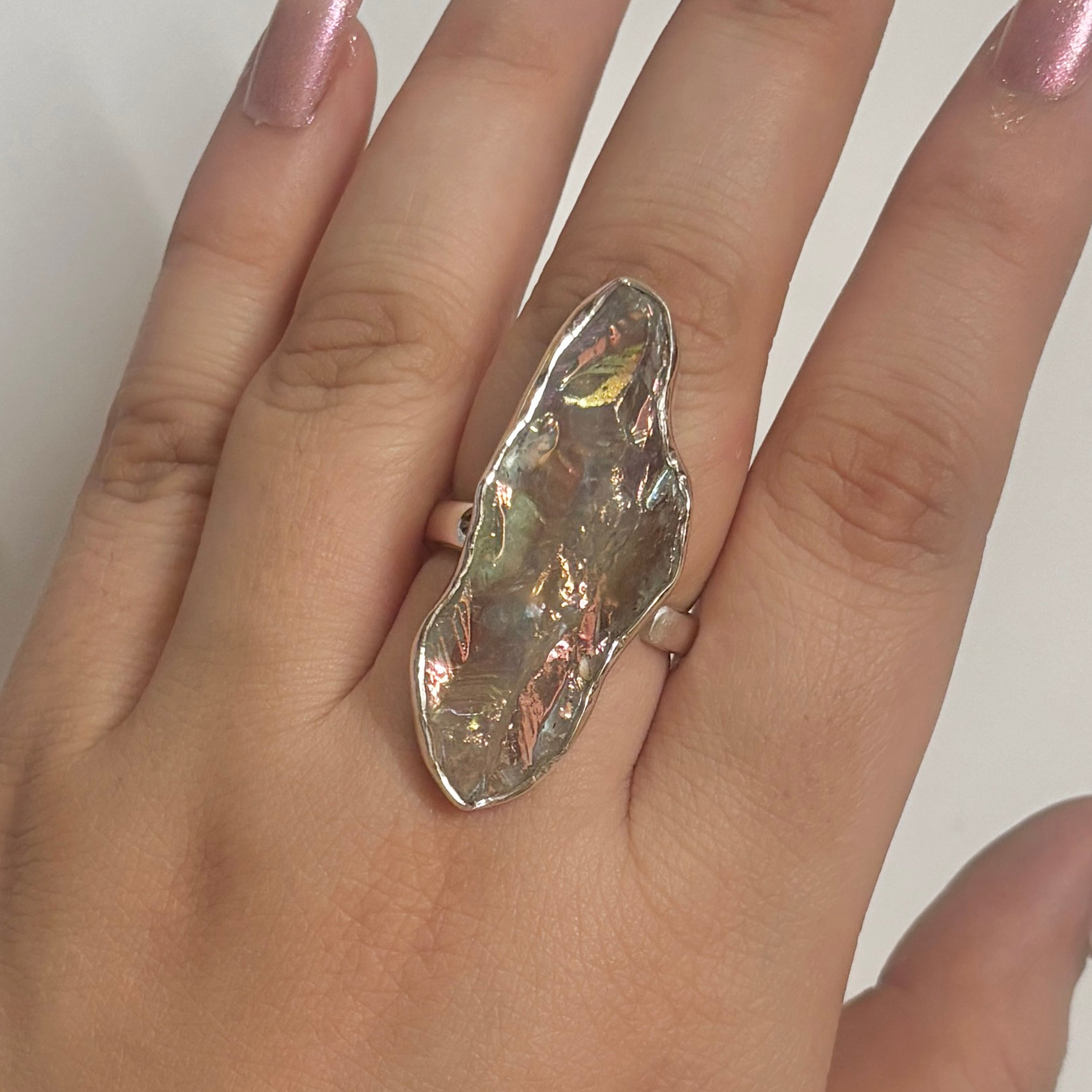 Titanium Druzy White Ring-(TDW-2-3)