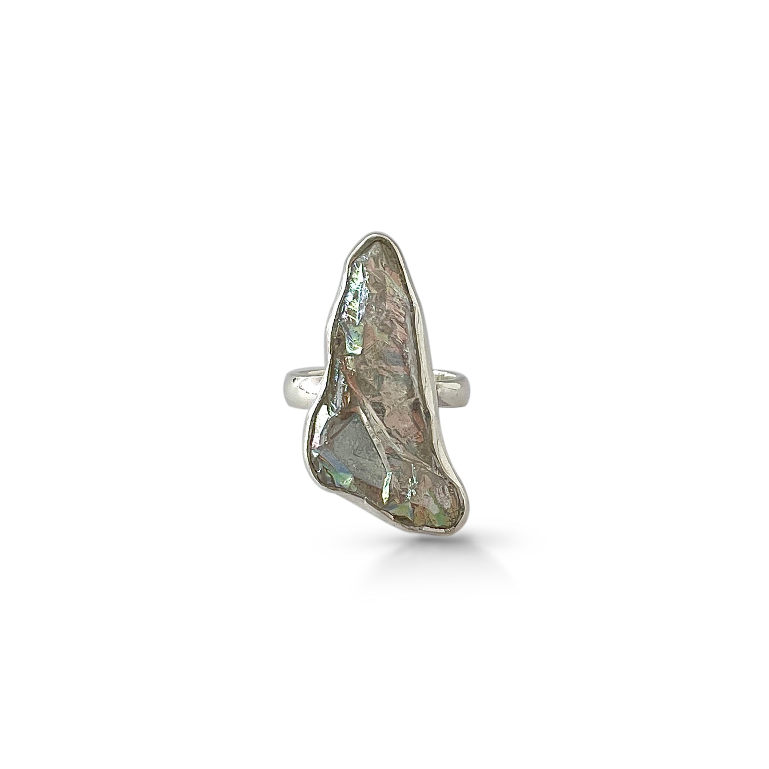Titanium Druzy White Ring-(TDW-2-30)