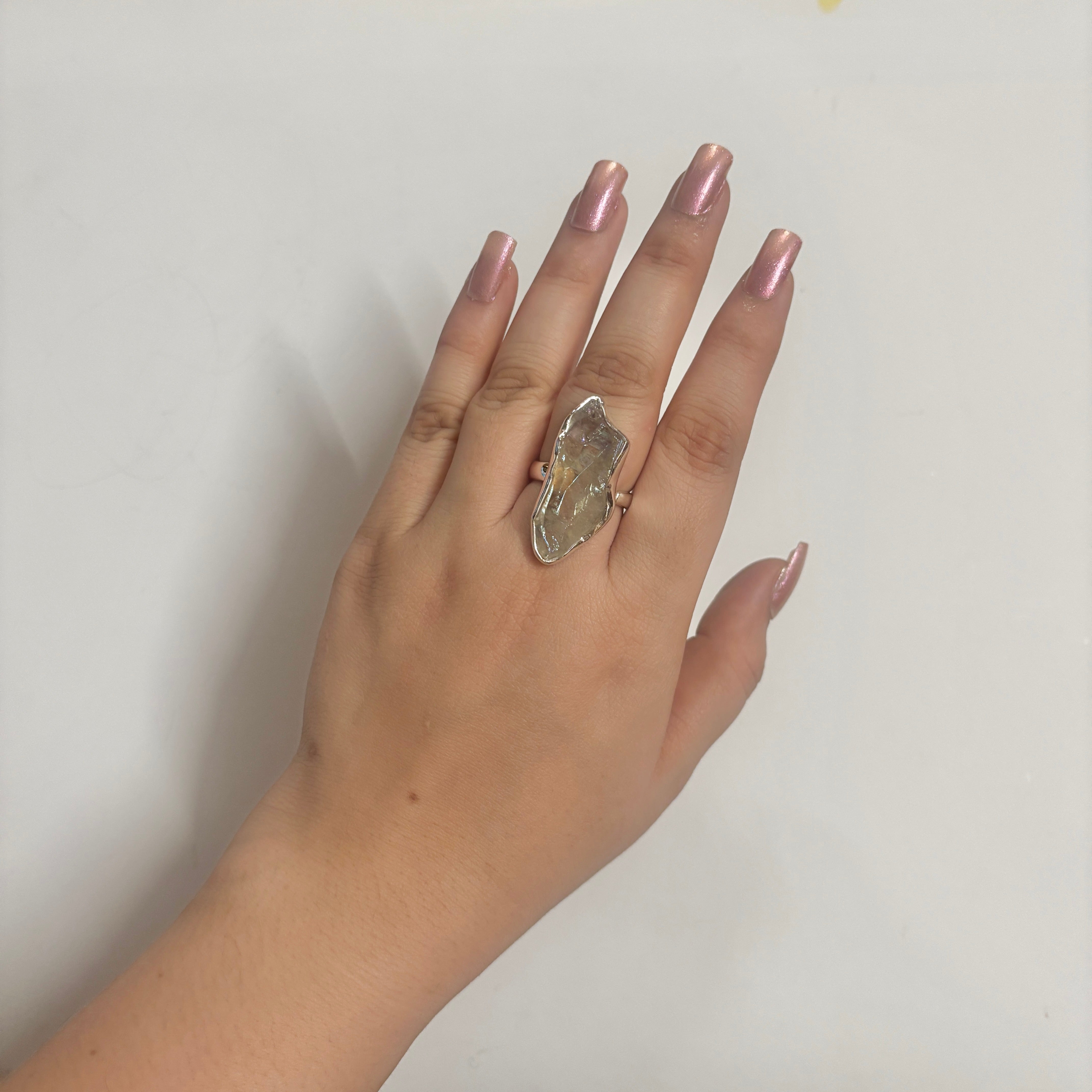 Titanium Druzy White Ring-(TDW-2-31)
