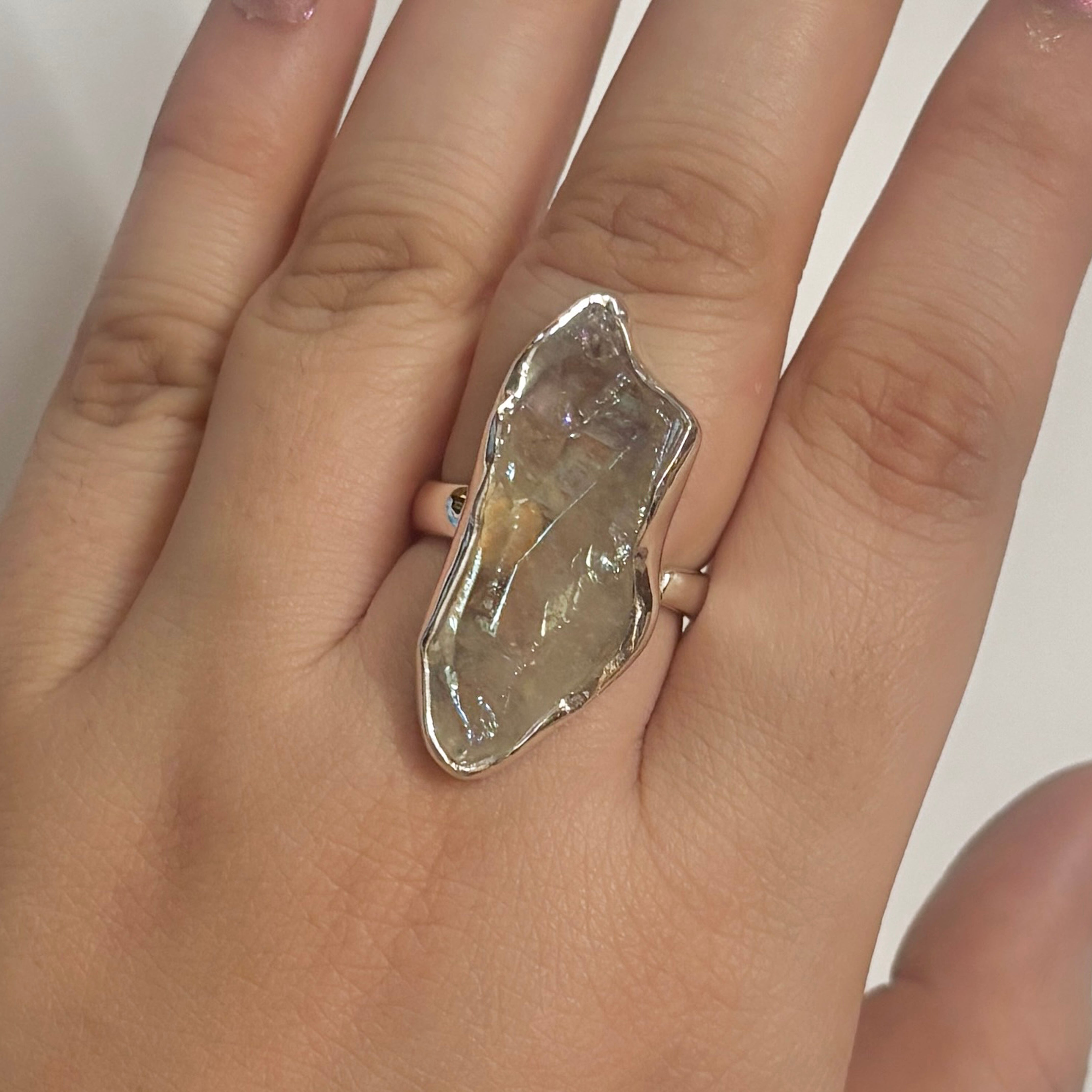 Titanium Druzy White Ring-(TDW-2-31)