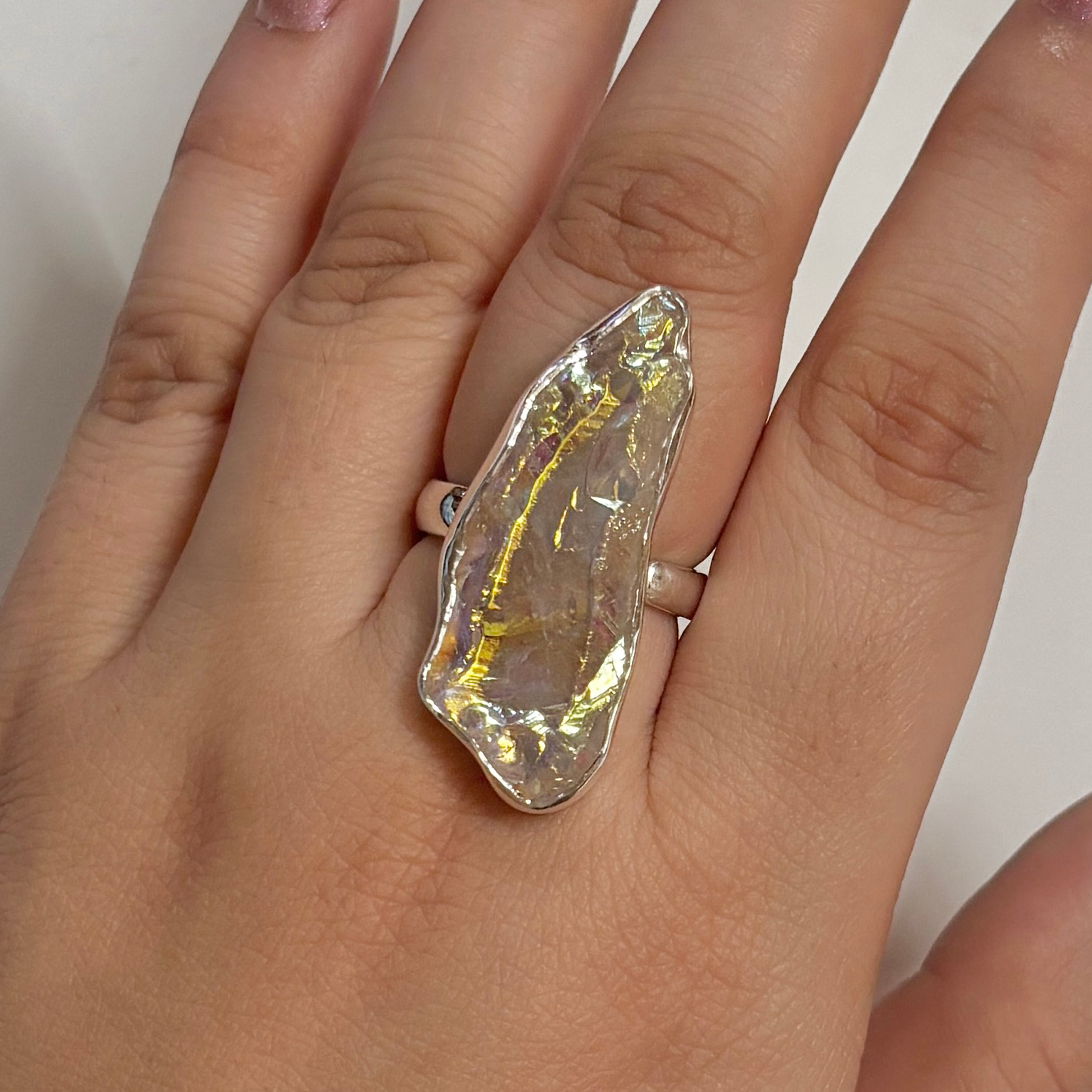 Titanium Druzy White Ring-(TDW-2-4)