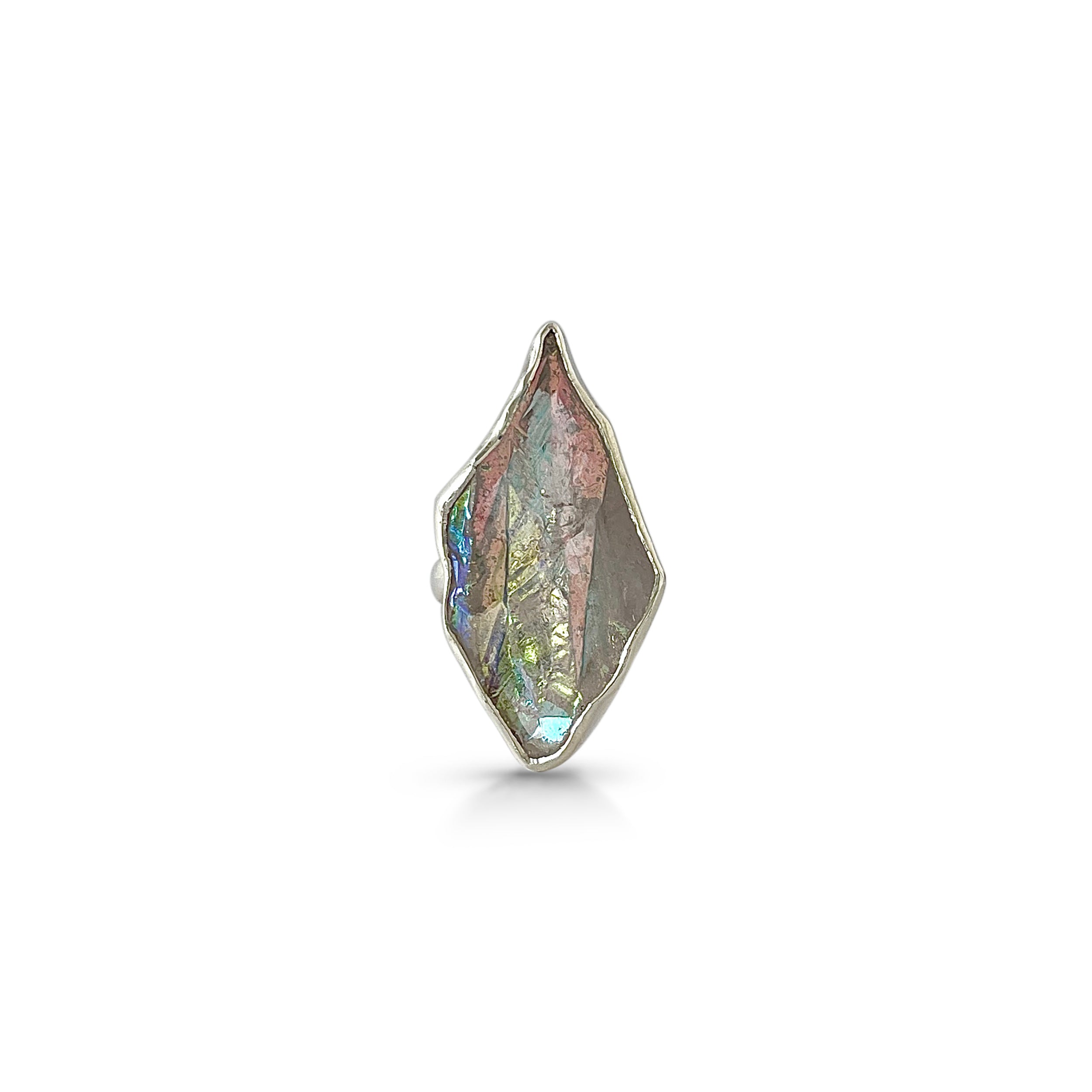 Titanium Druzy White Ring-(TDW-2-5)
