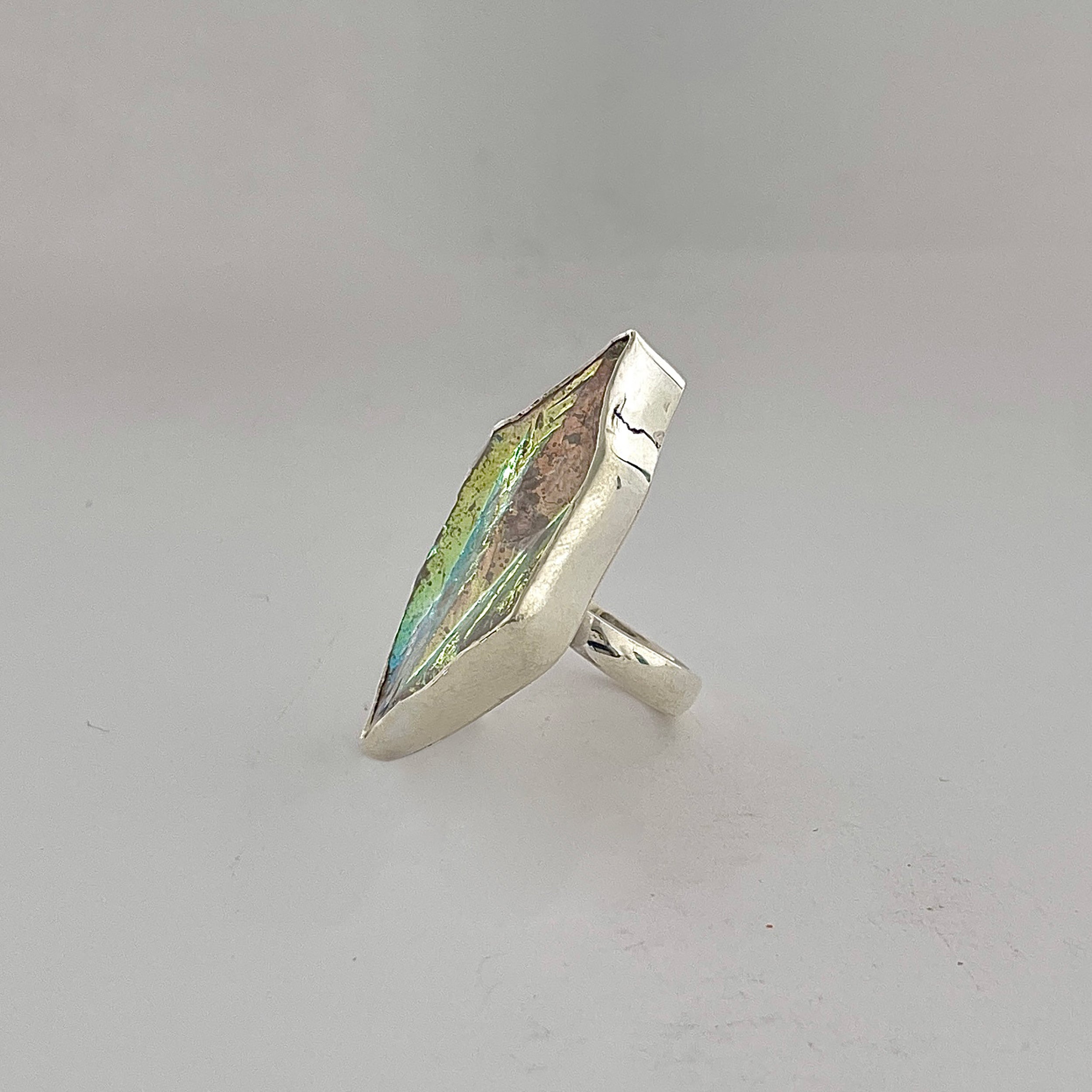 Titanium Druzy White Ring-(TDW-2-5)