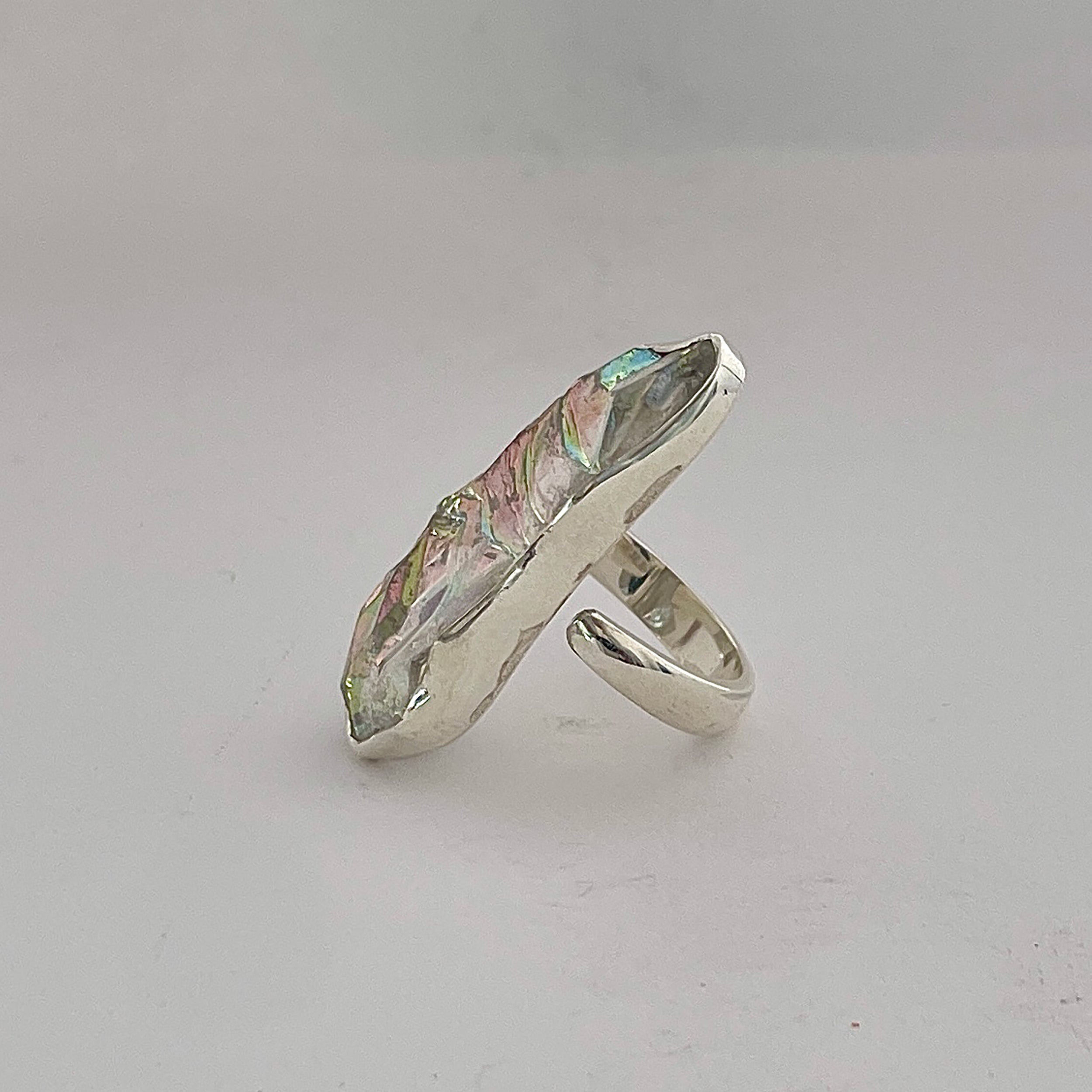 Titanium Druzy White Ring-(TDW-2-6)