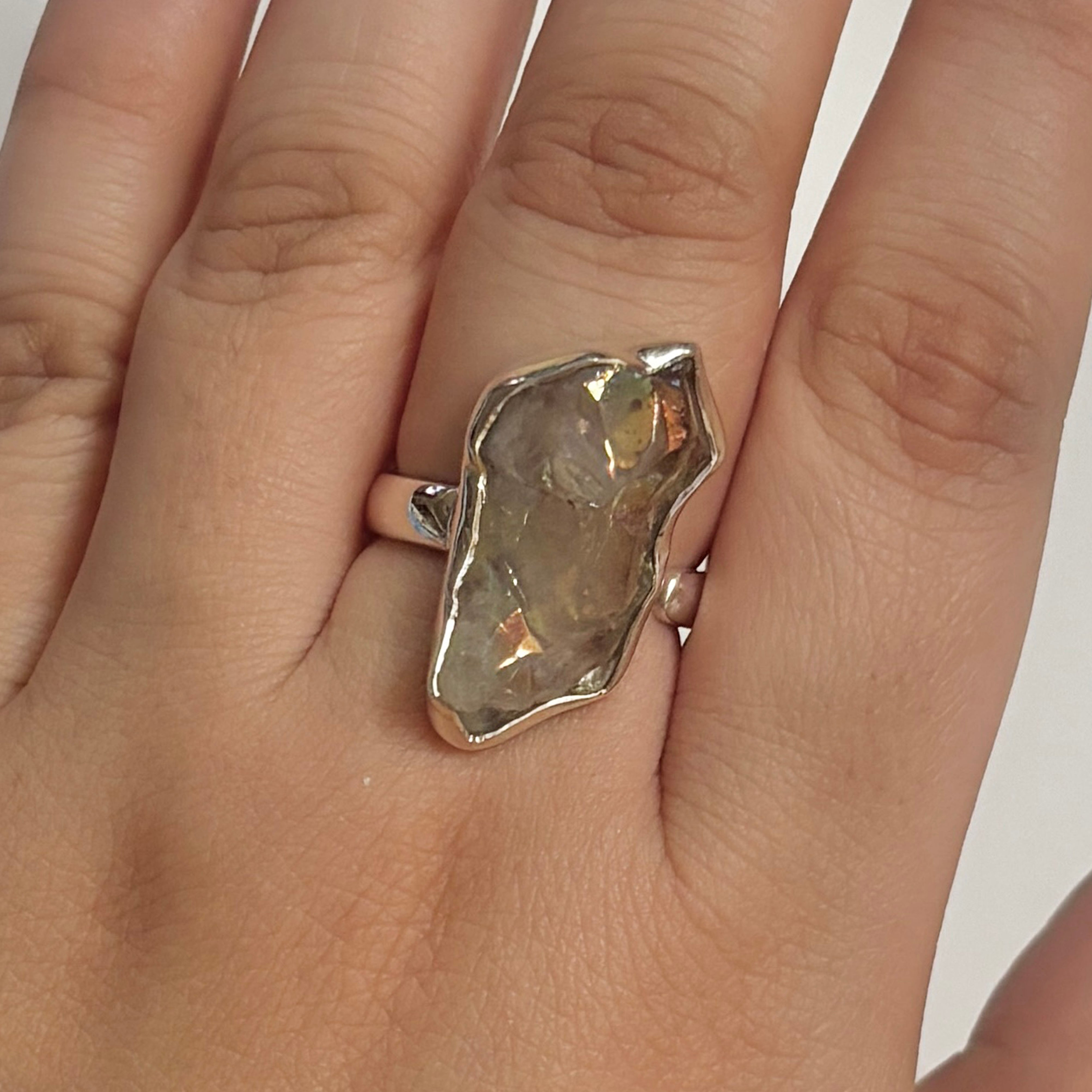 Titanium Druzy White Ring-(TDW-2-7)