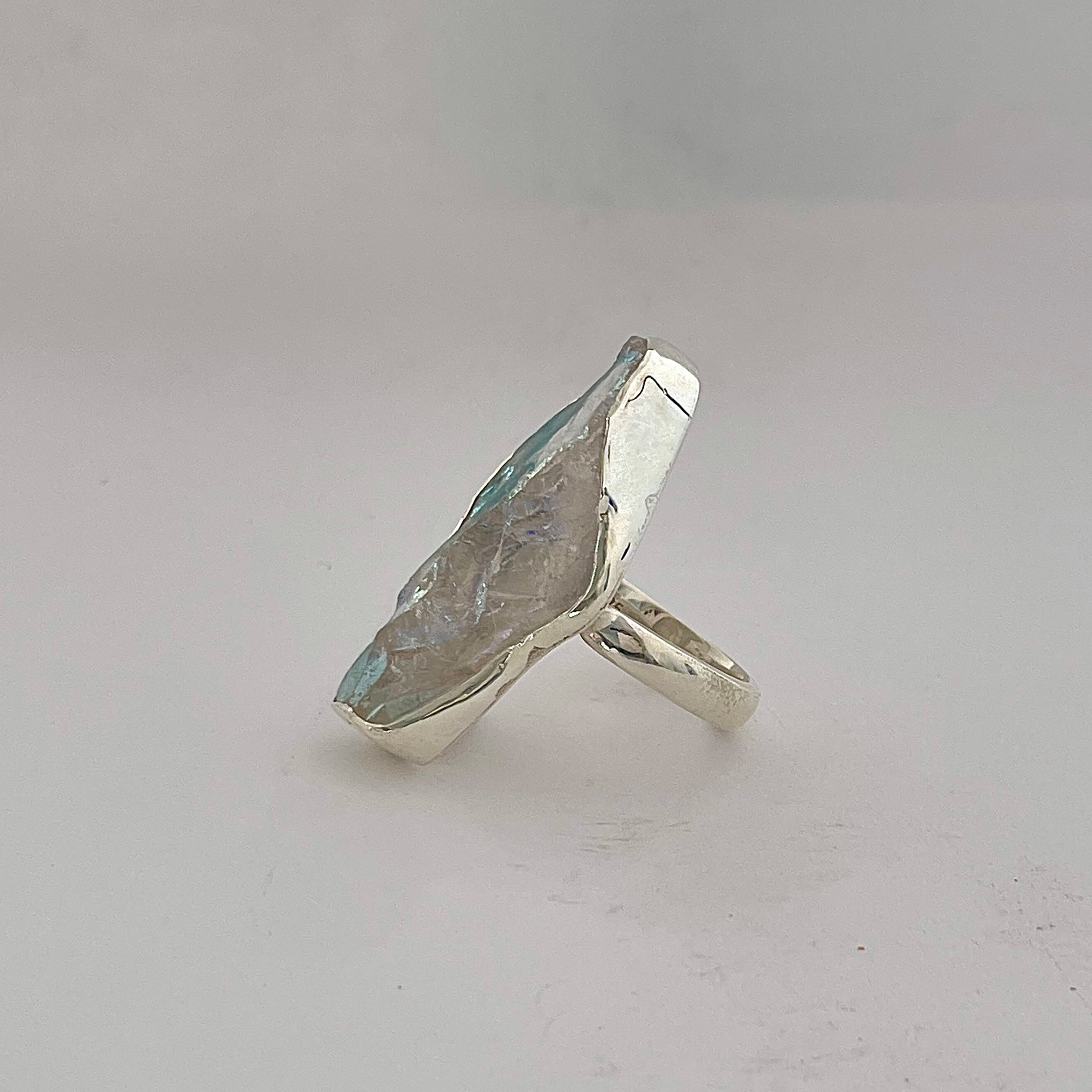 Titanium Druzy White Ring-(TDW-2-9)