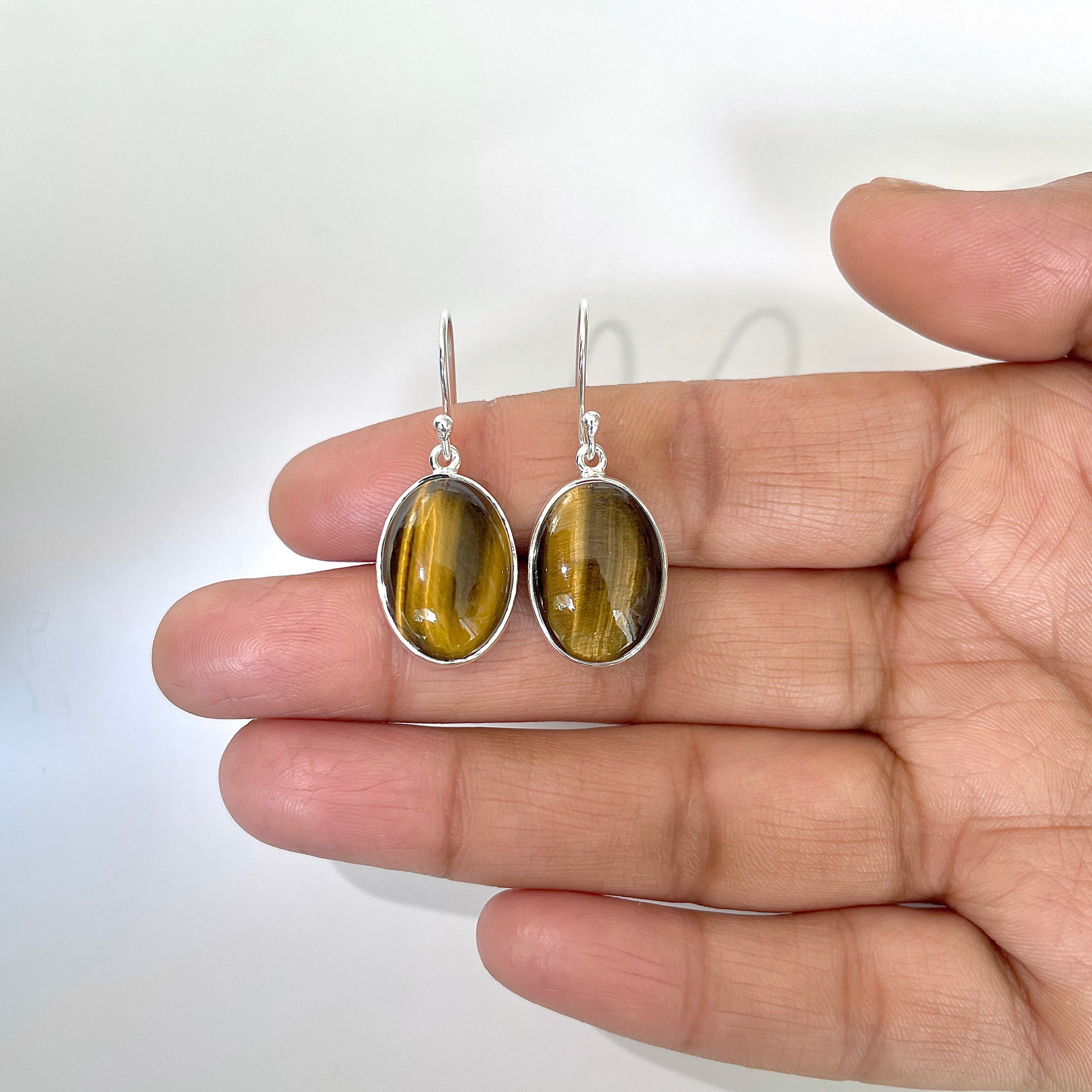 Tiger Eye Earring-(TGE-3-8)