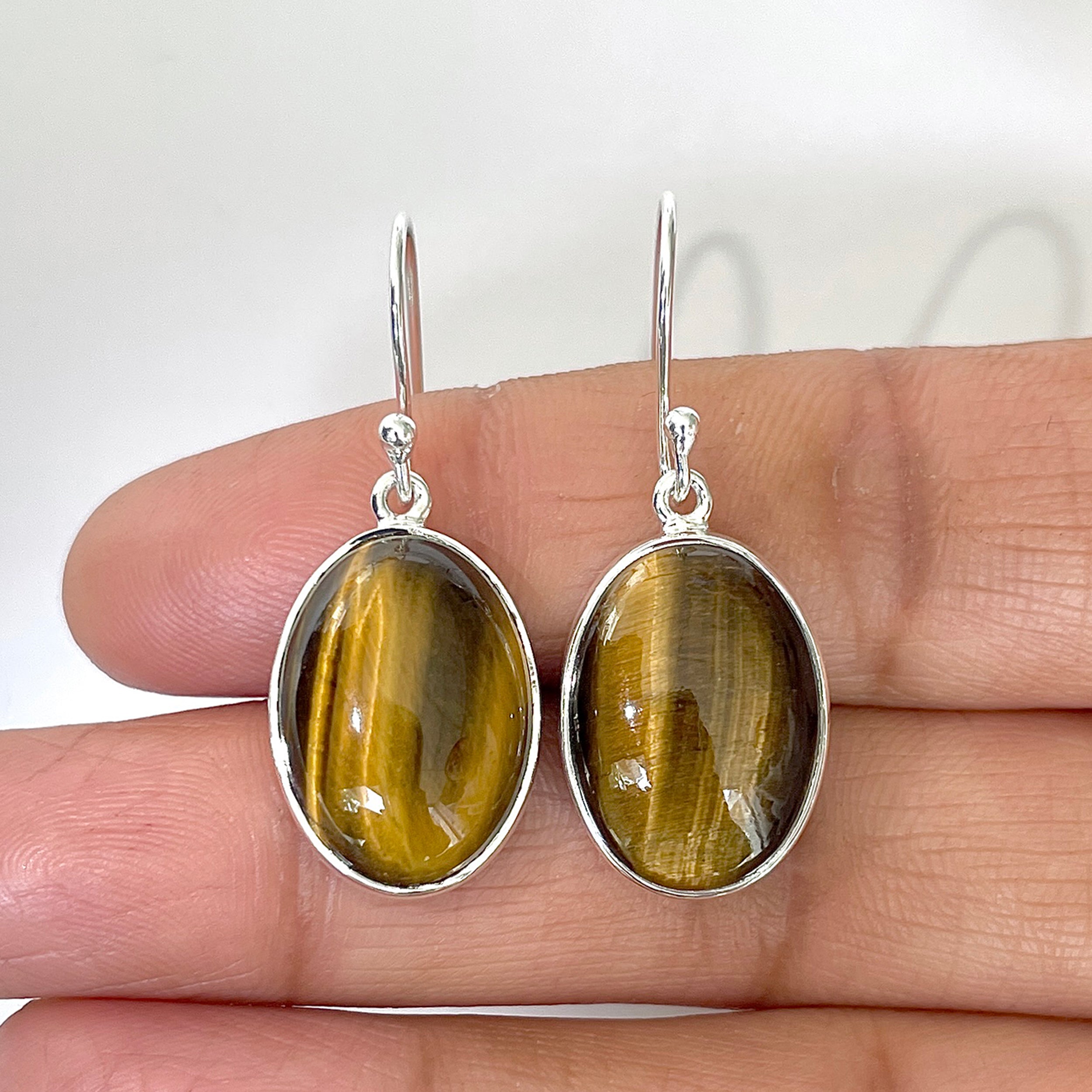 Tiger Eye Earring-(TGE-3-8)