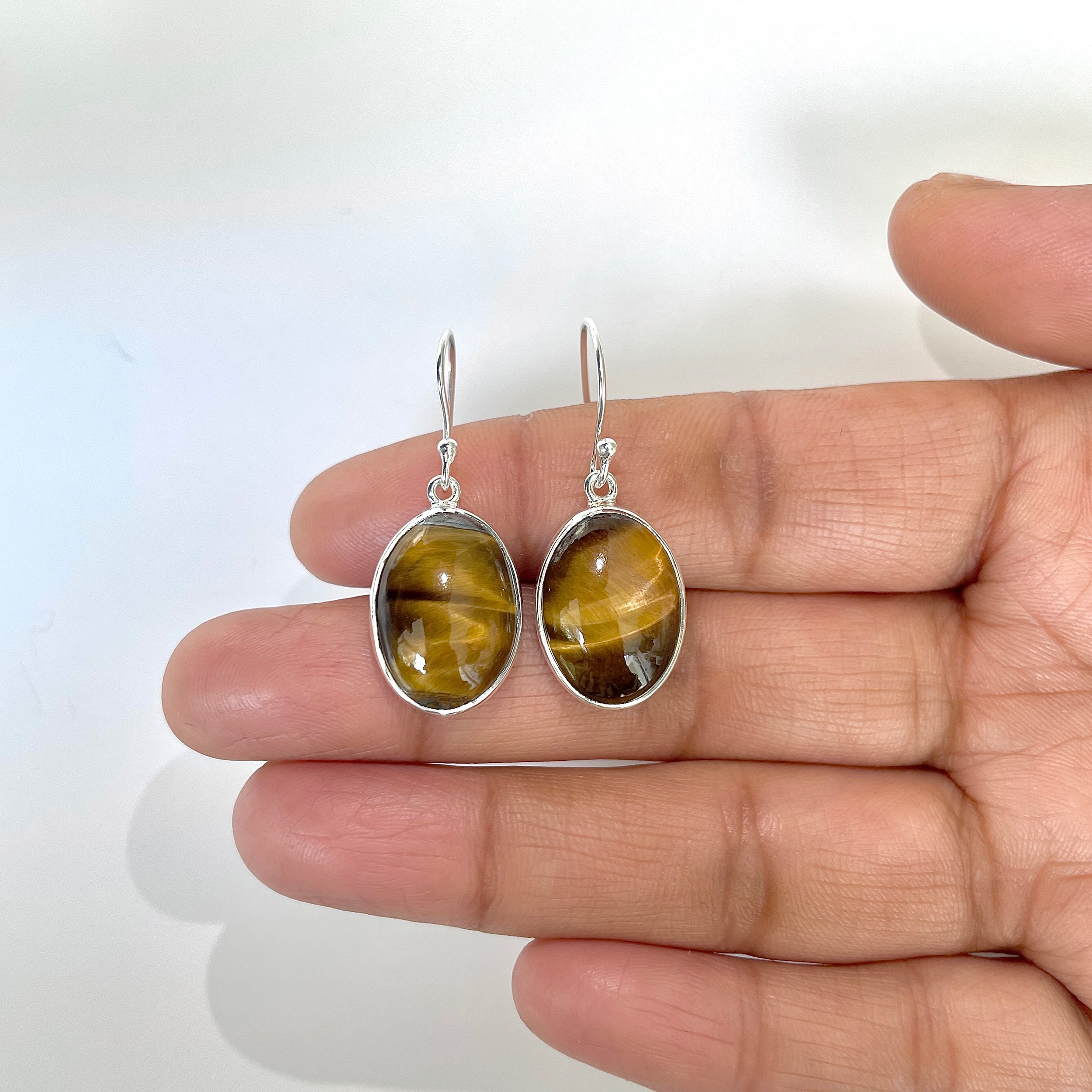 Tiger Eye Earring-(TGE-3-9)