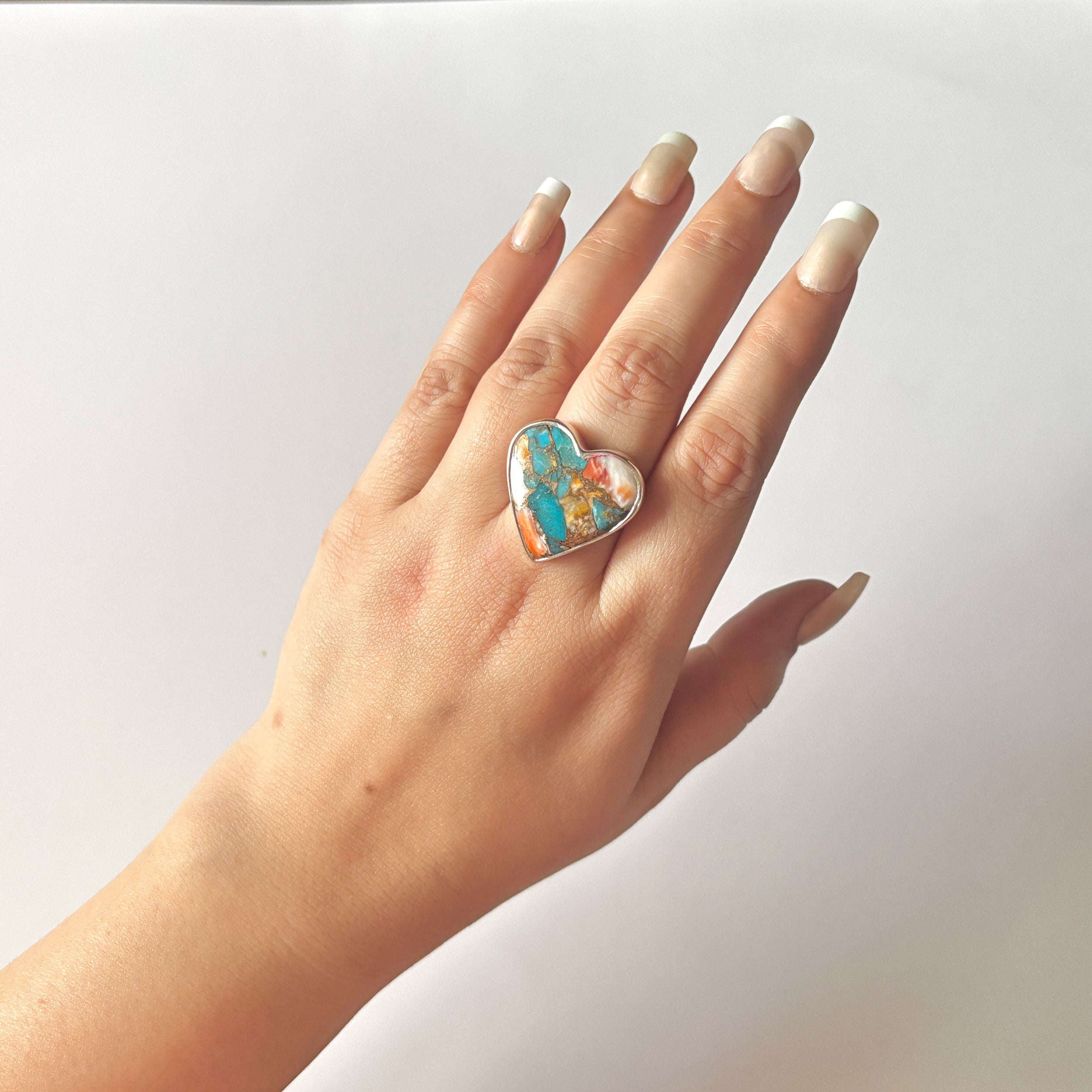 Spiny Oyster Turquoise Ring-(TRO-2-2)