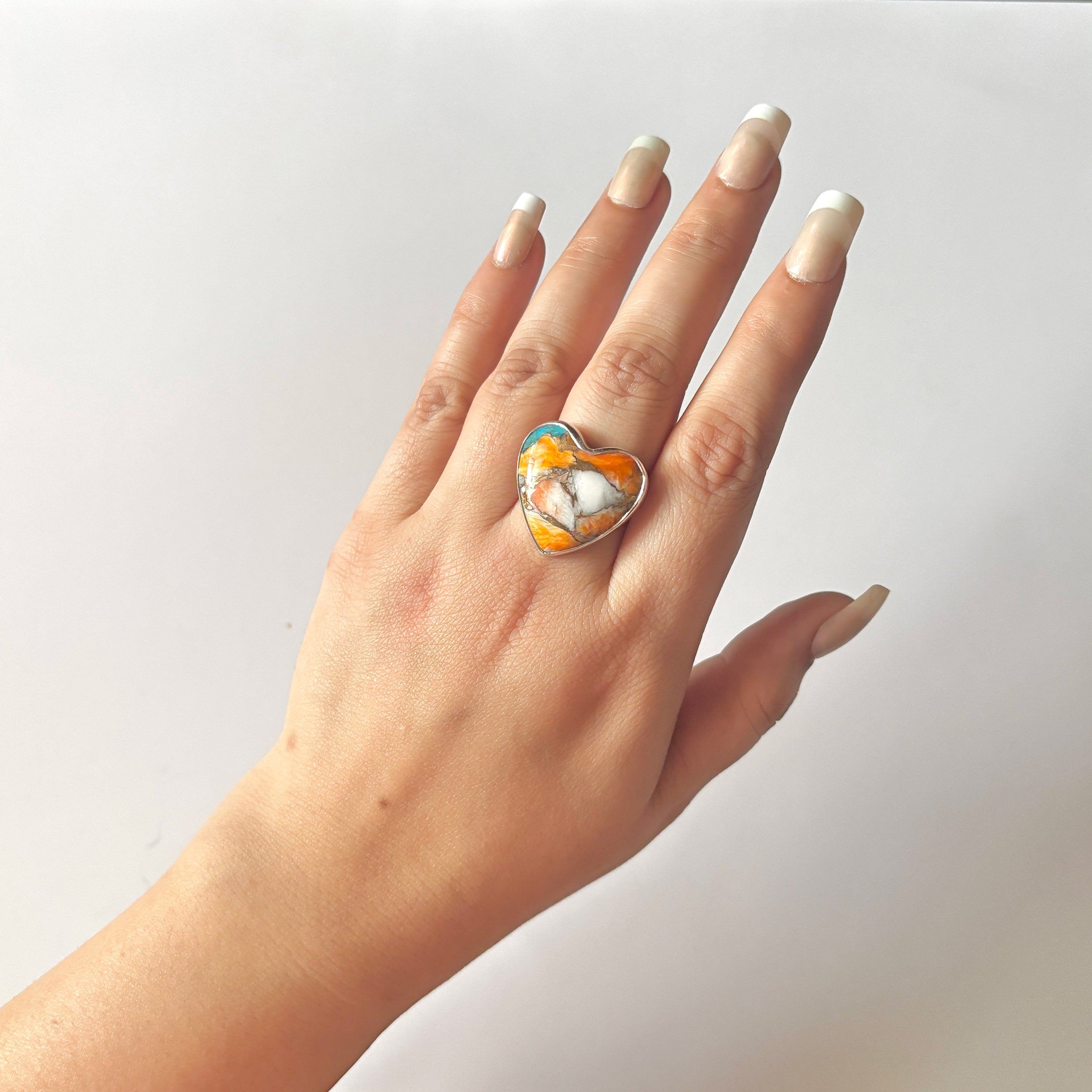 Spiny Oyster Turquoise Ring-(TRO-2-5)
