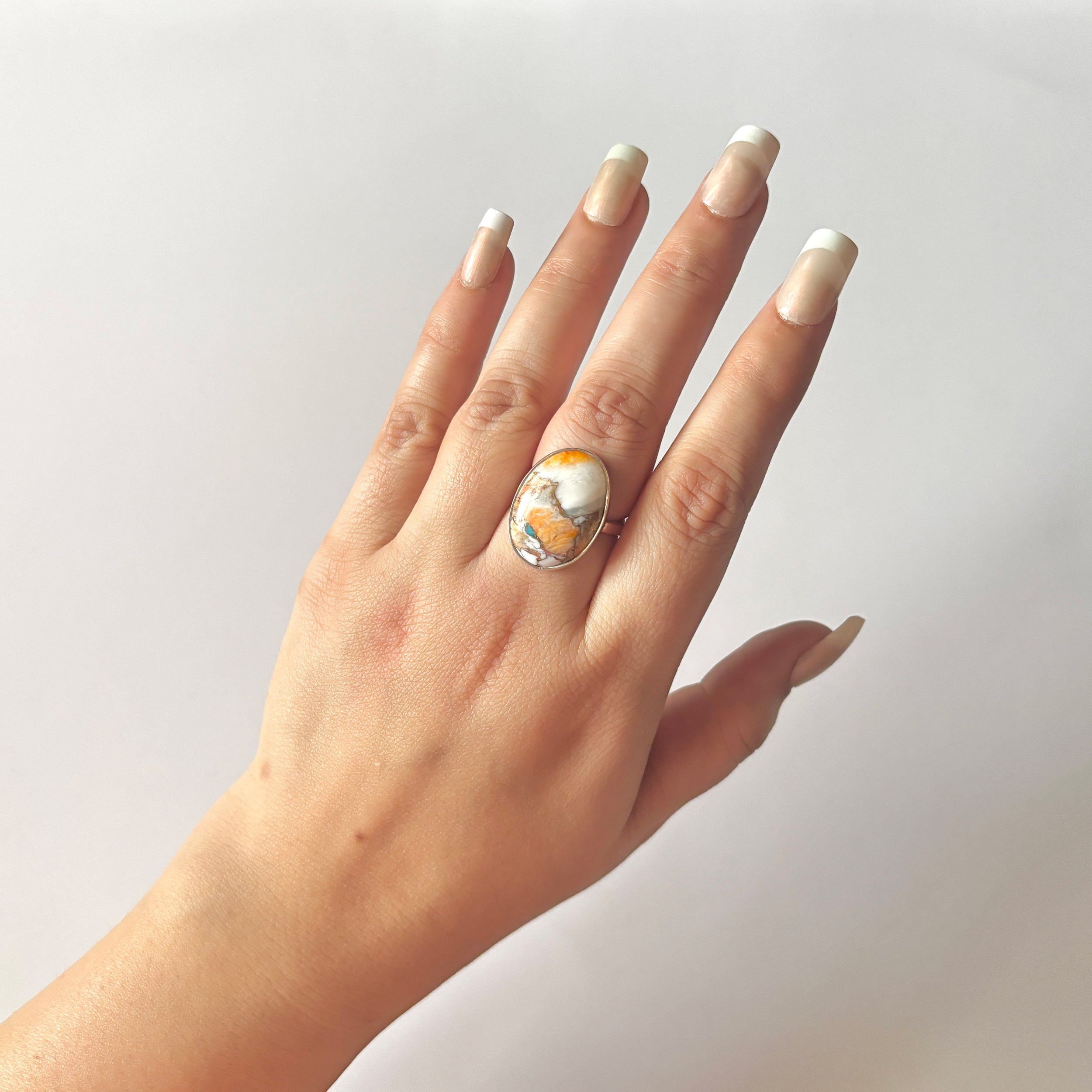 Spiny Oyster Turquoise Ring-(TRO-2-6)