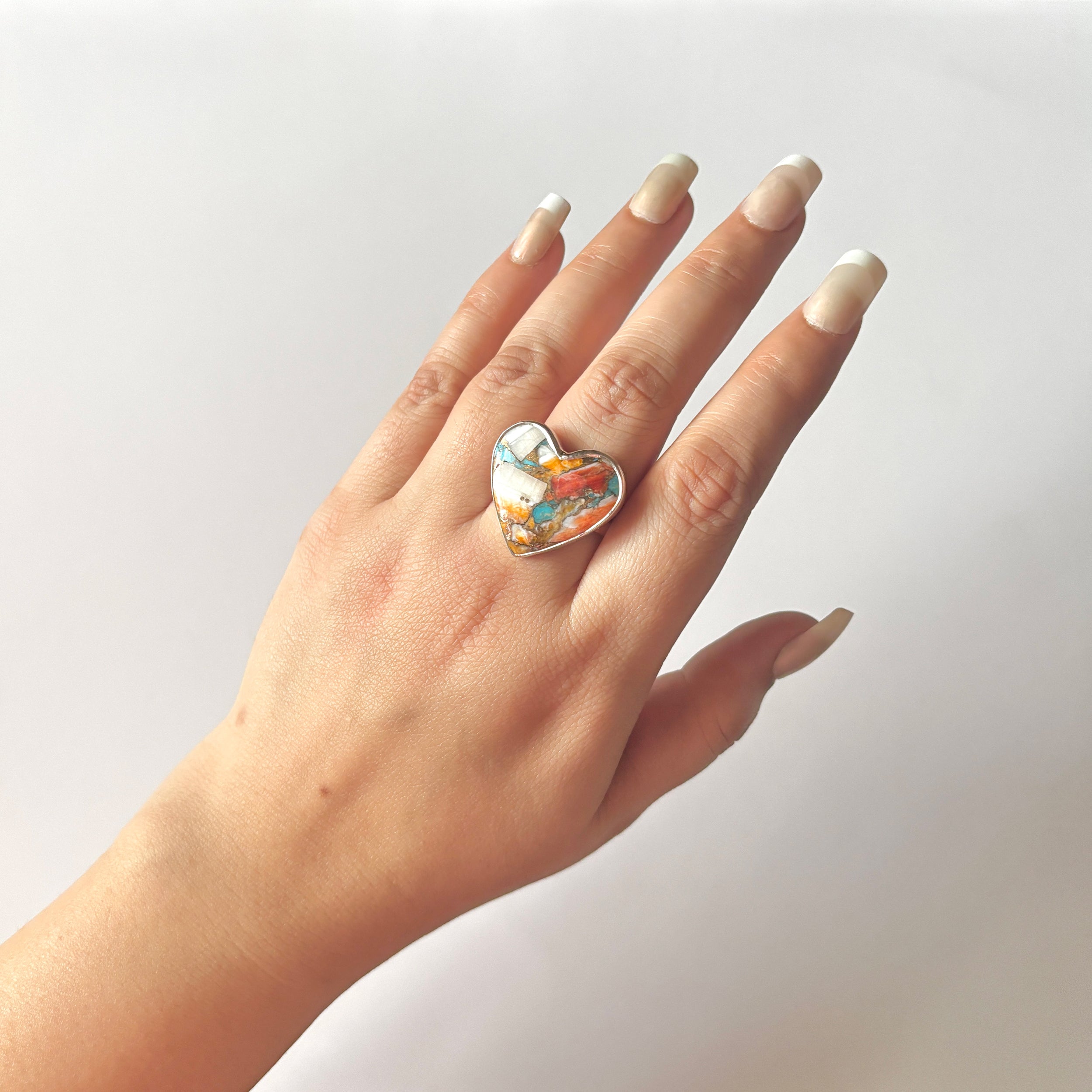 Spiny Oyster Turquoise Ring-(TRO-2-7)
