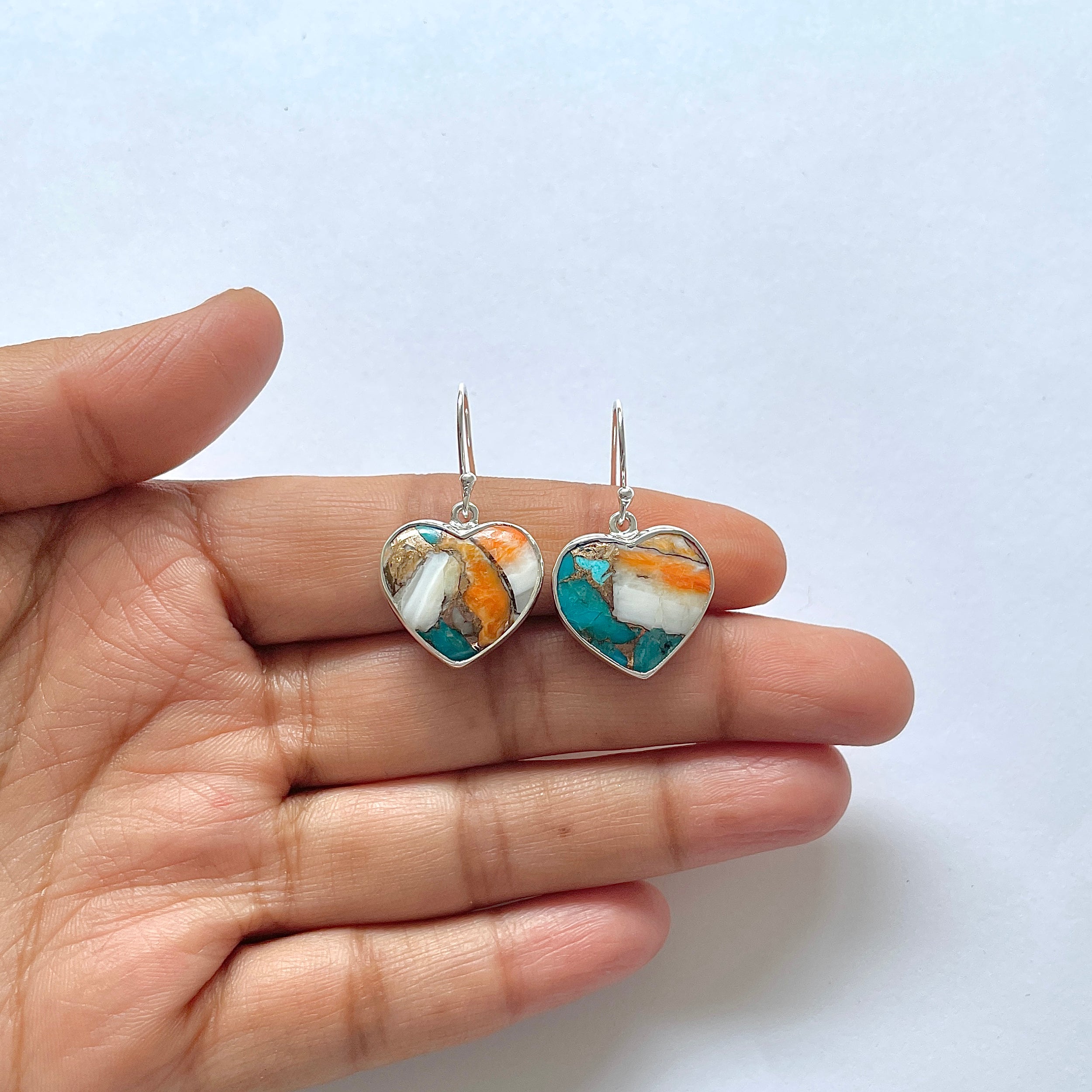 Spiny Oyster Turquoise Earring-(TRO-3-1)