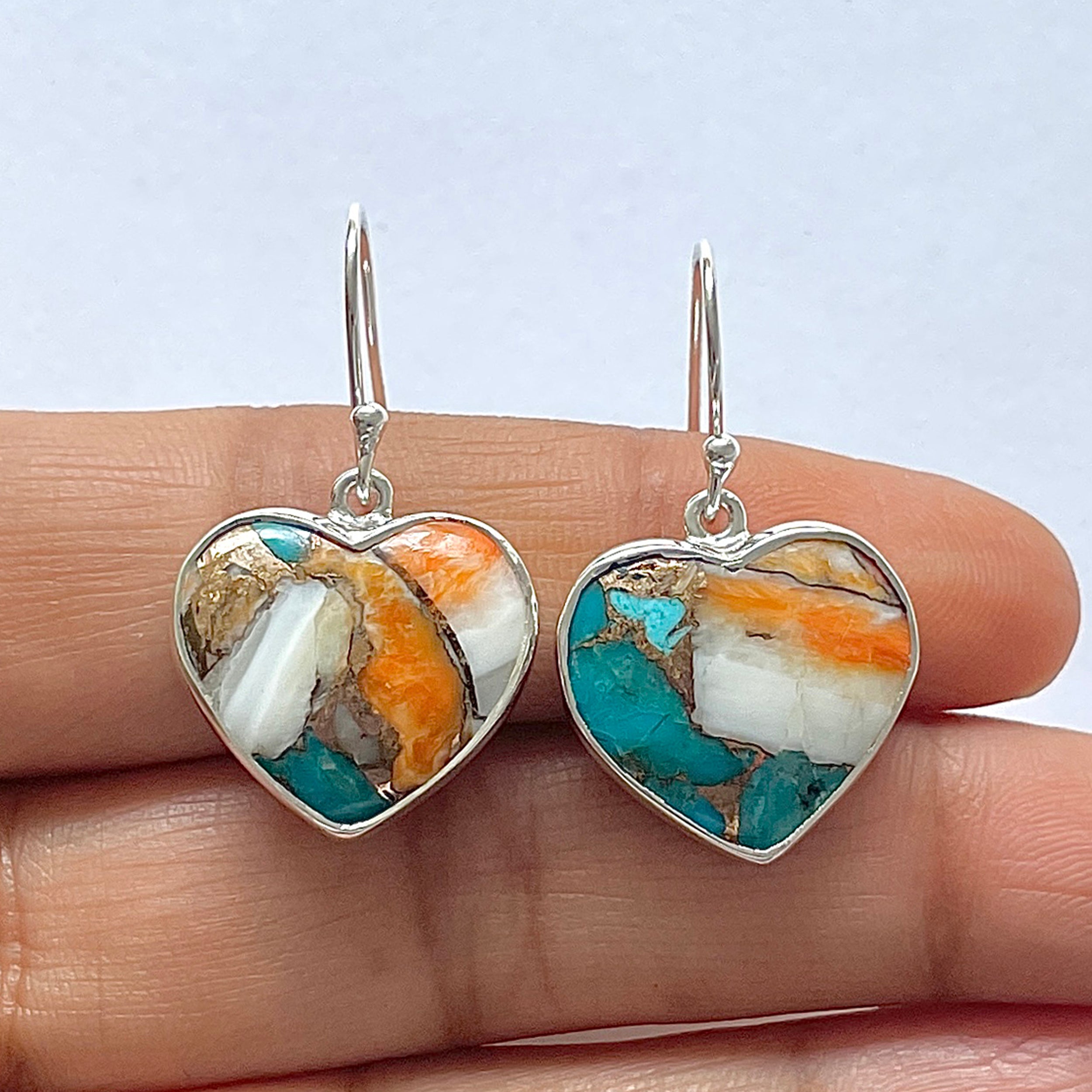 Spiny Oyster Turquoise Earring-(TRO-3-1)